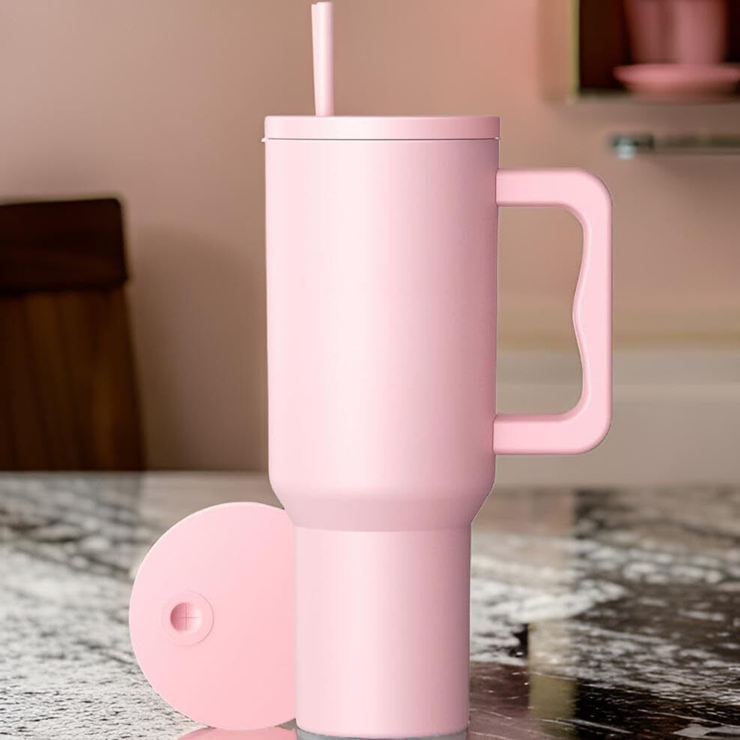 Image of IMPRONOW Stainless Steel Tumbler with Lid and Straws 1200 ml Steel Bottle