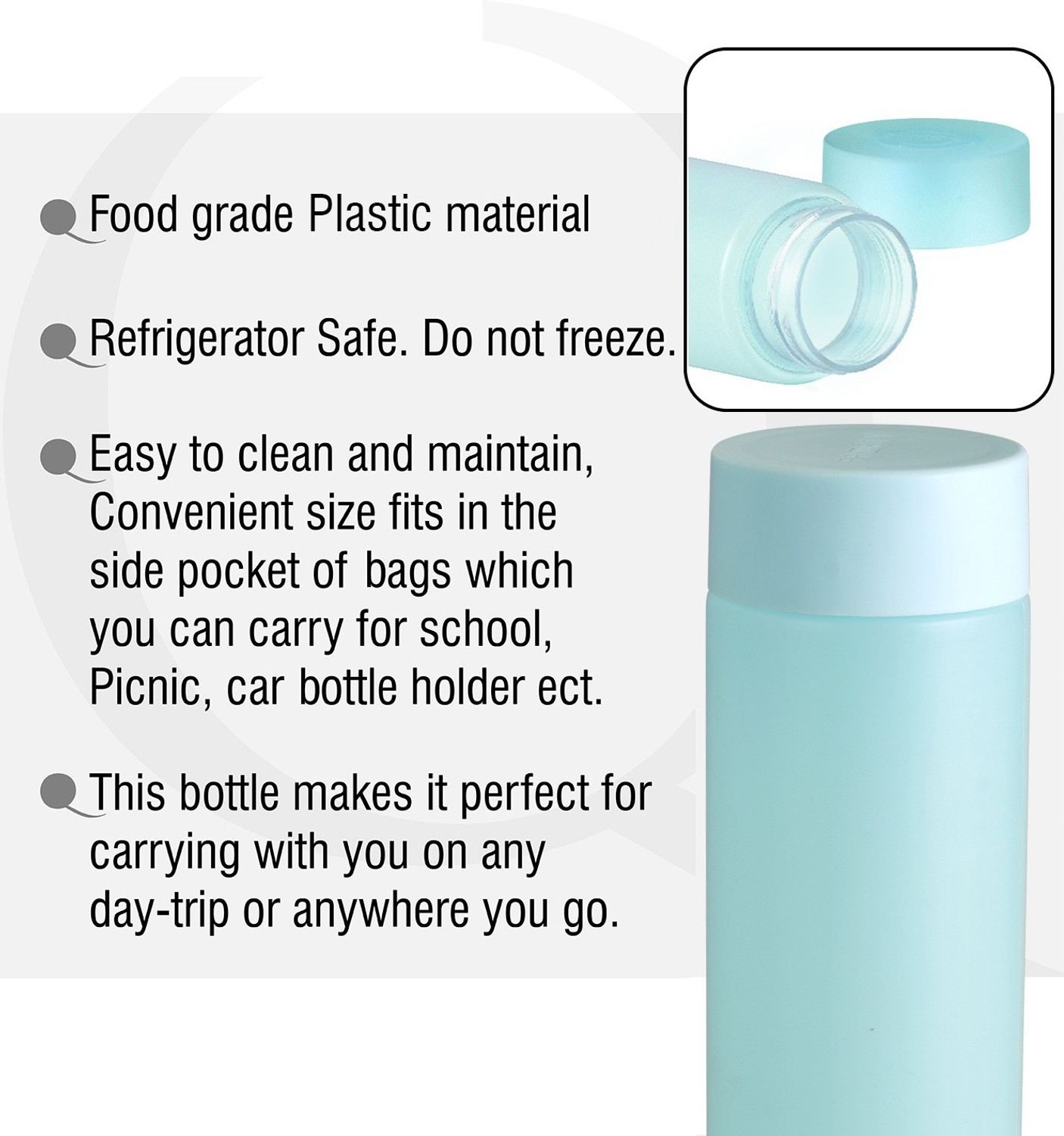 Image of ZROY ENTERPRISE 1 Litre BPA Free Water Bottle for Fridge | Leak Proof Round Plastic Bottle 995 ml Plastic Bottle