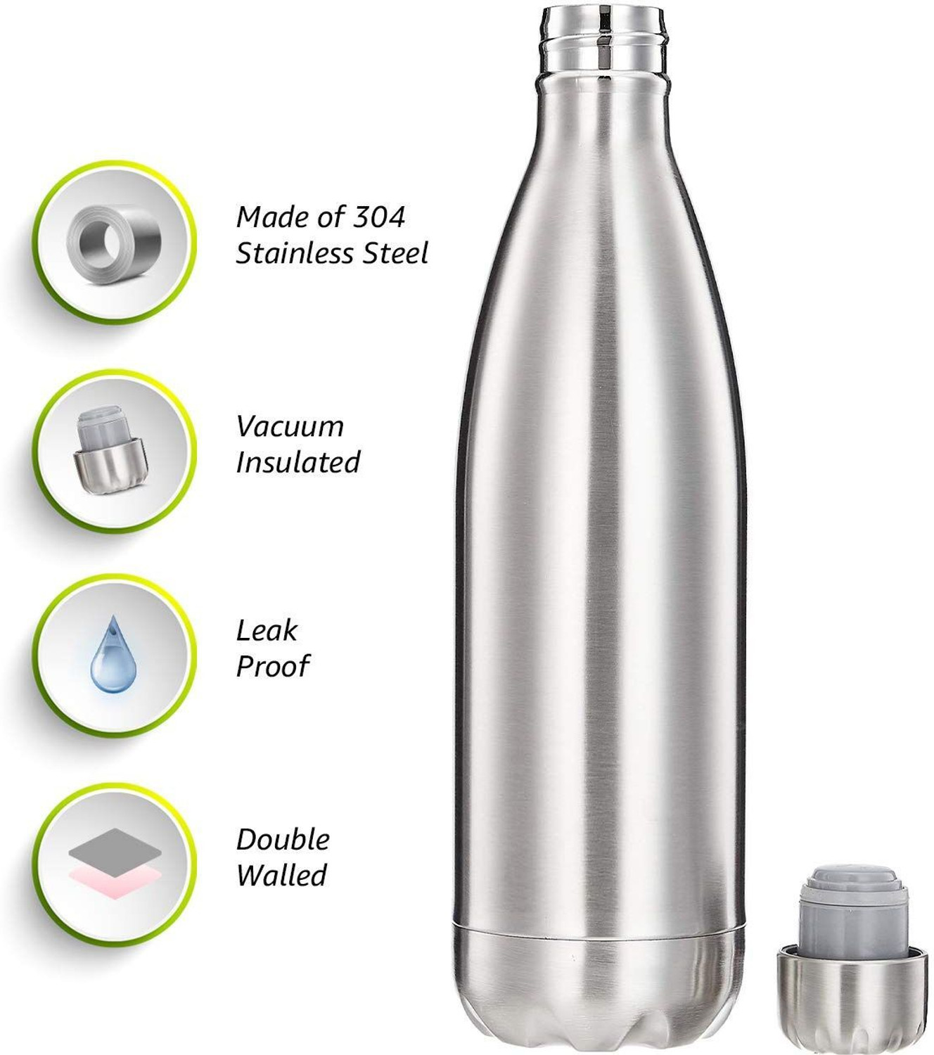 Image of BLLUEX ISI Certified 1000ml Thermosteel Bottle | 24H Hot & Cold | Leakproof 1000 ml Stainless Steel Bottle