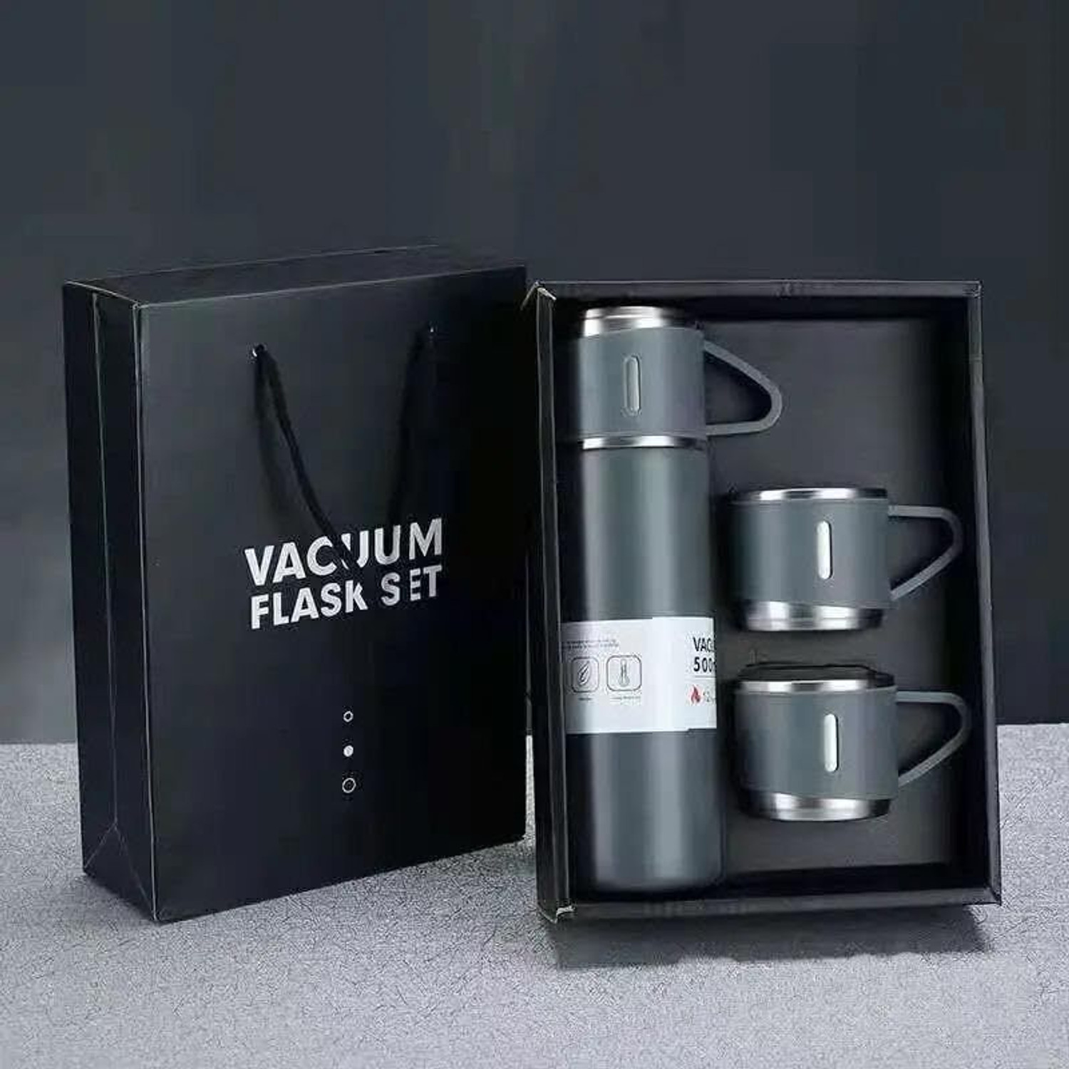 Image of JELLIFY Vacuum Flask set 3Cup set for Hot &Cold Drink BPA Free(Giftset Multicolor) 500 ml Steel Flask