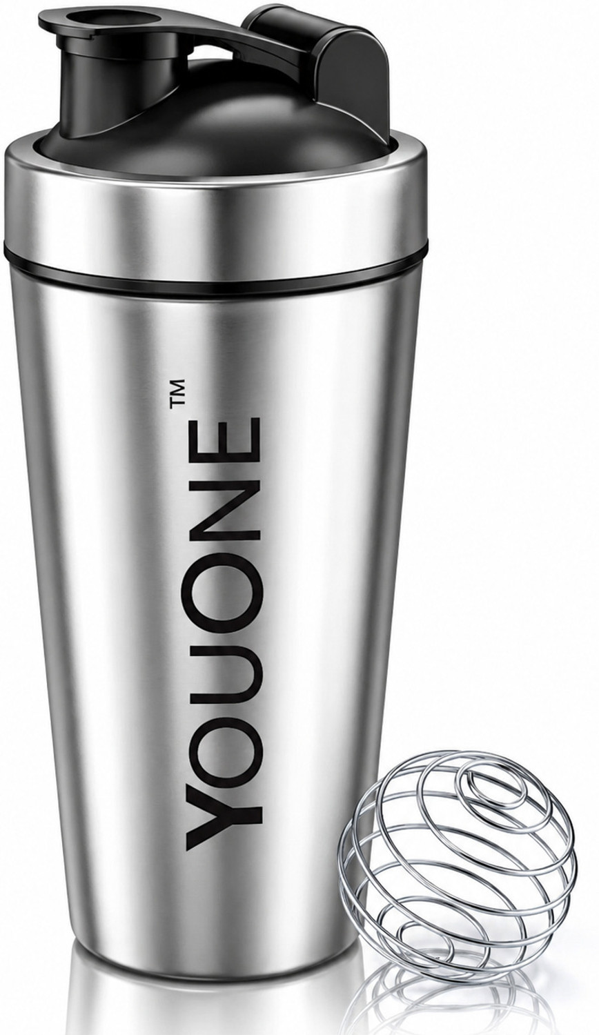 Image of Youone Shaker Bottle For Protein Shake Gym Sipper Water Bottle Blender 750 ml Shaker 750 ml Steel Shaker