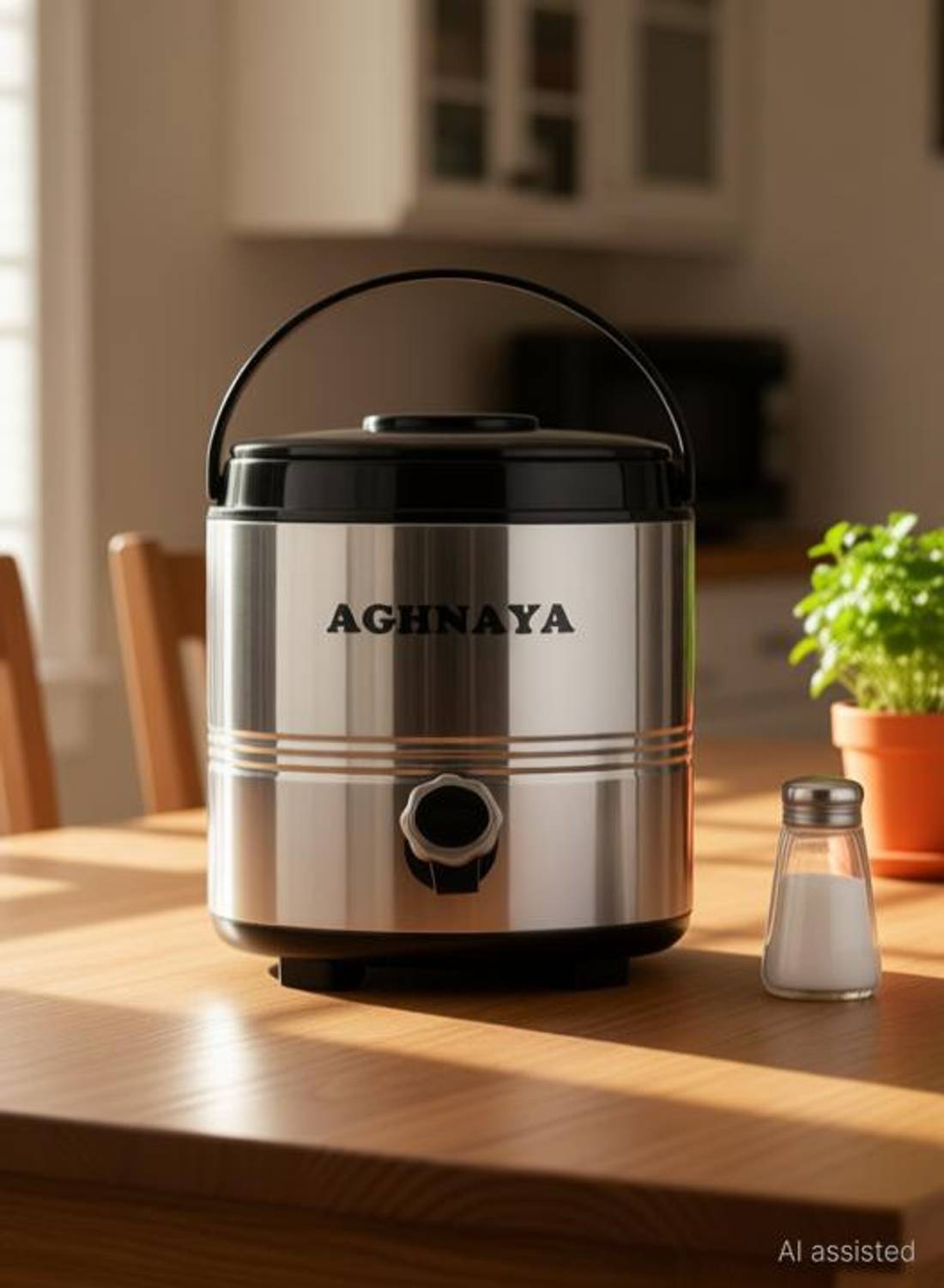 AGHNAYA Steel Hot and Cold Water Dispenser I 5 Liter Size I PU Insulated Thermosteel 5000 ml Steel Flask