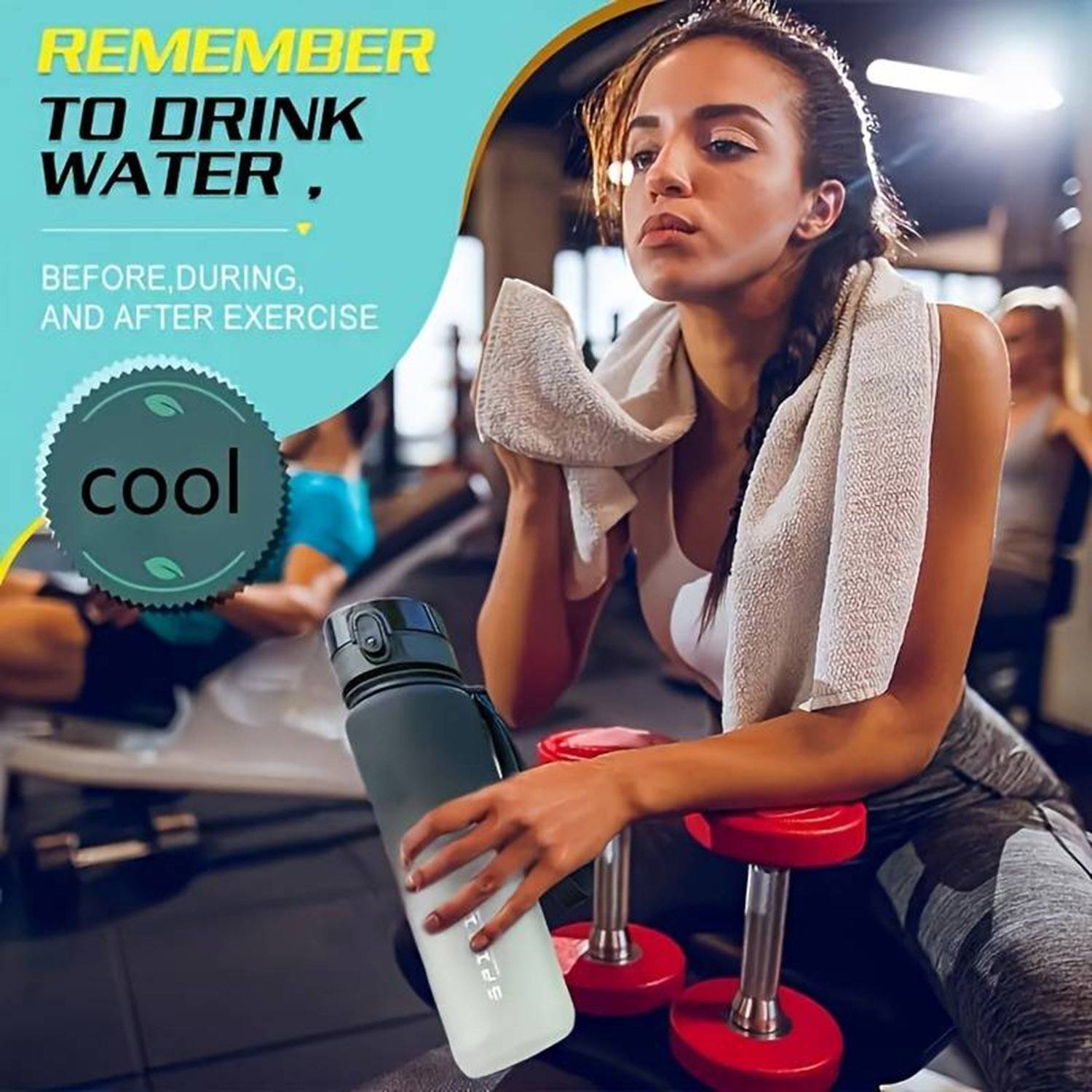KeepCart 1000 ml Leakproof BPA Free Plastic Water Bottle - Image 4