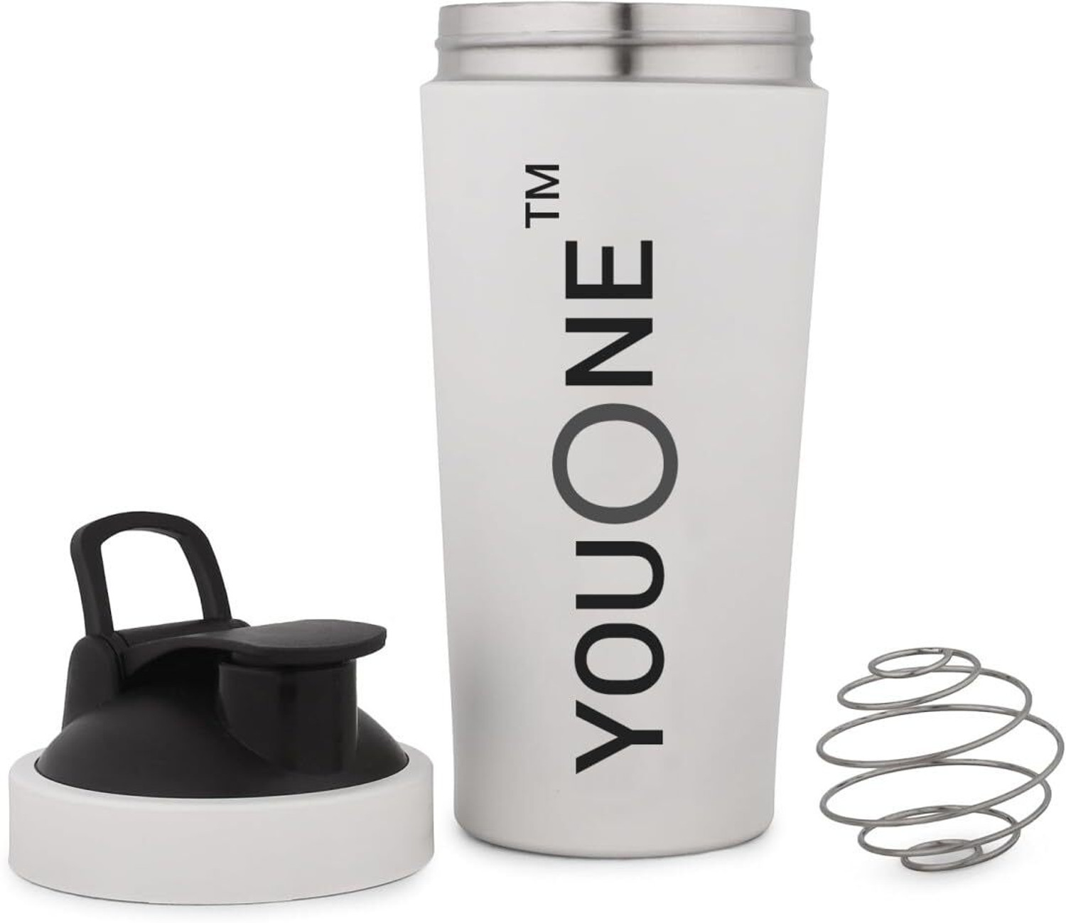 Image of Youone Steel Protein Shaker Bottle for Gym 750ml Leak Proof Gym Shaker with Mixer Ball 750 ml Steel Shaker