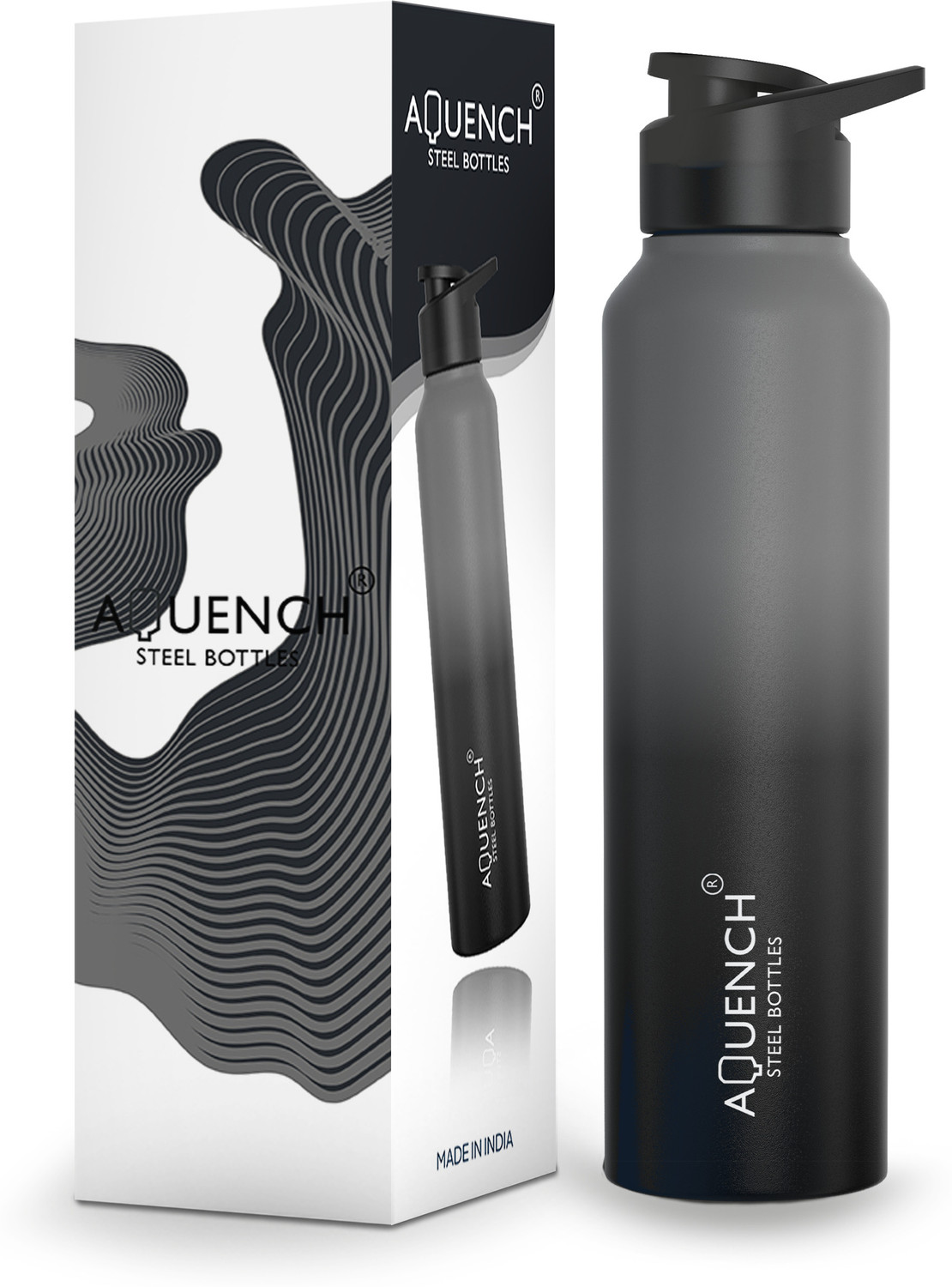 Image of AQUENCH Lean 1 Litre Dual Color Stainless Steel Water Bottle for Travel|Sports|Gym|Yoga 1000 ml Steel Bottle