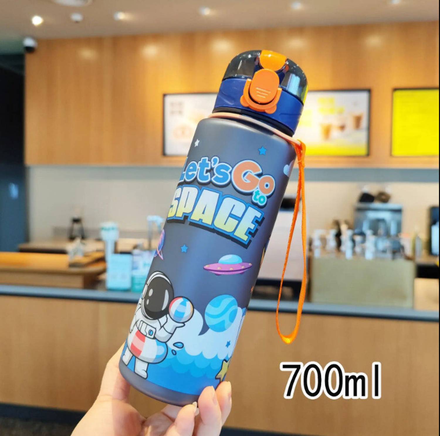 AANZIA Trendy space sipper with straw water bottle 700 ml Plastic Bottle