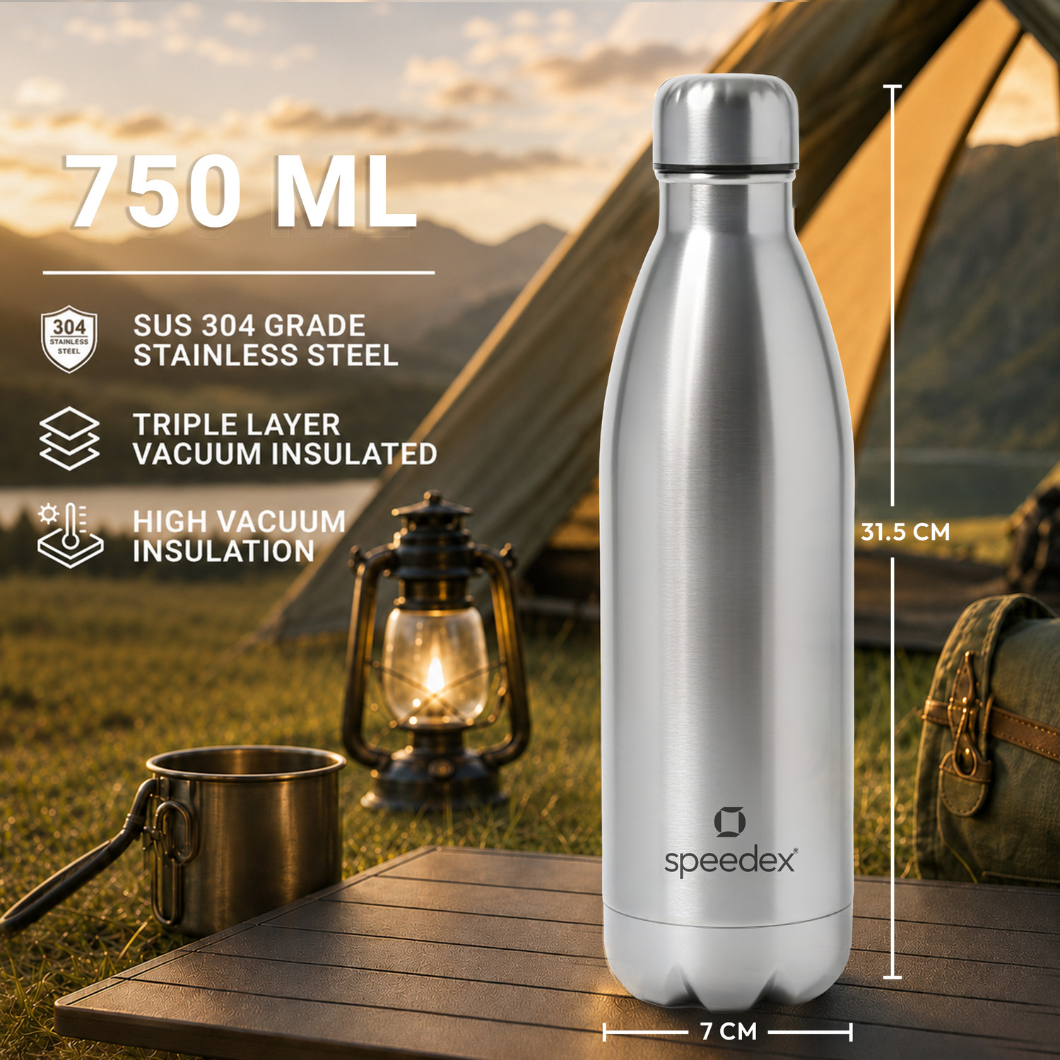 Image of SPEEDEX Thermos Hot & Cold Stainless Steel Bottle 750 ml Stainless Steel Flask