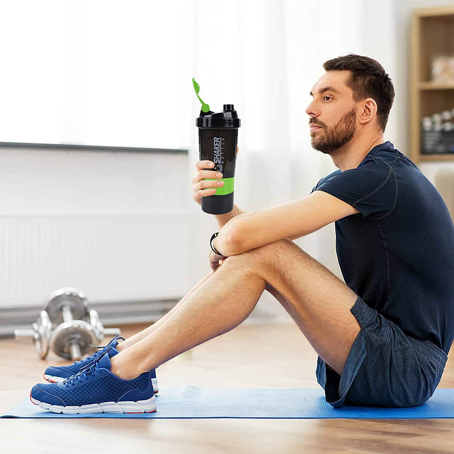 Image of Fitnesstricks SHAKER BOTTLE FOR GYM AND WRIST BAND COMBO 500 ml Shaker (Pack of 2) 500 ml Plastic Shaker