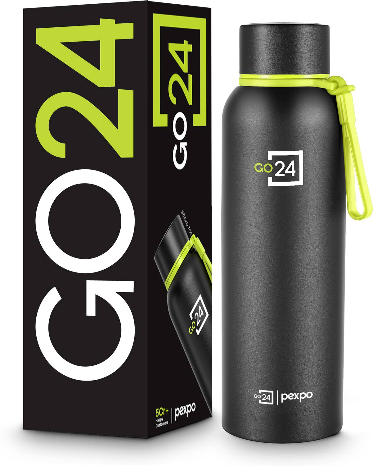 Go24 Hot and Cold Water Bottle ISI Certified Thermosteel flask, Leakproof Bravo 700 ml Stainless Steel Flask