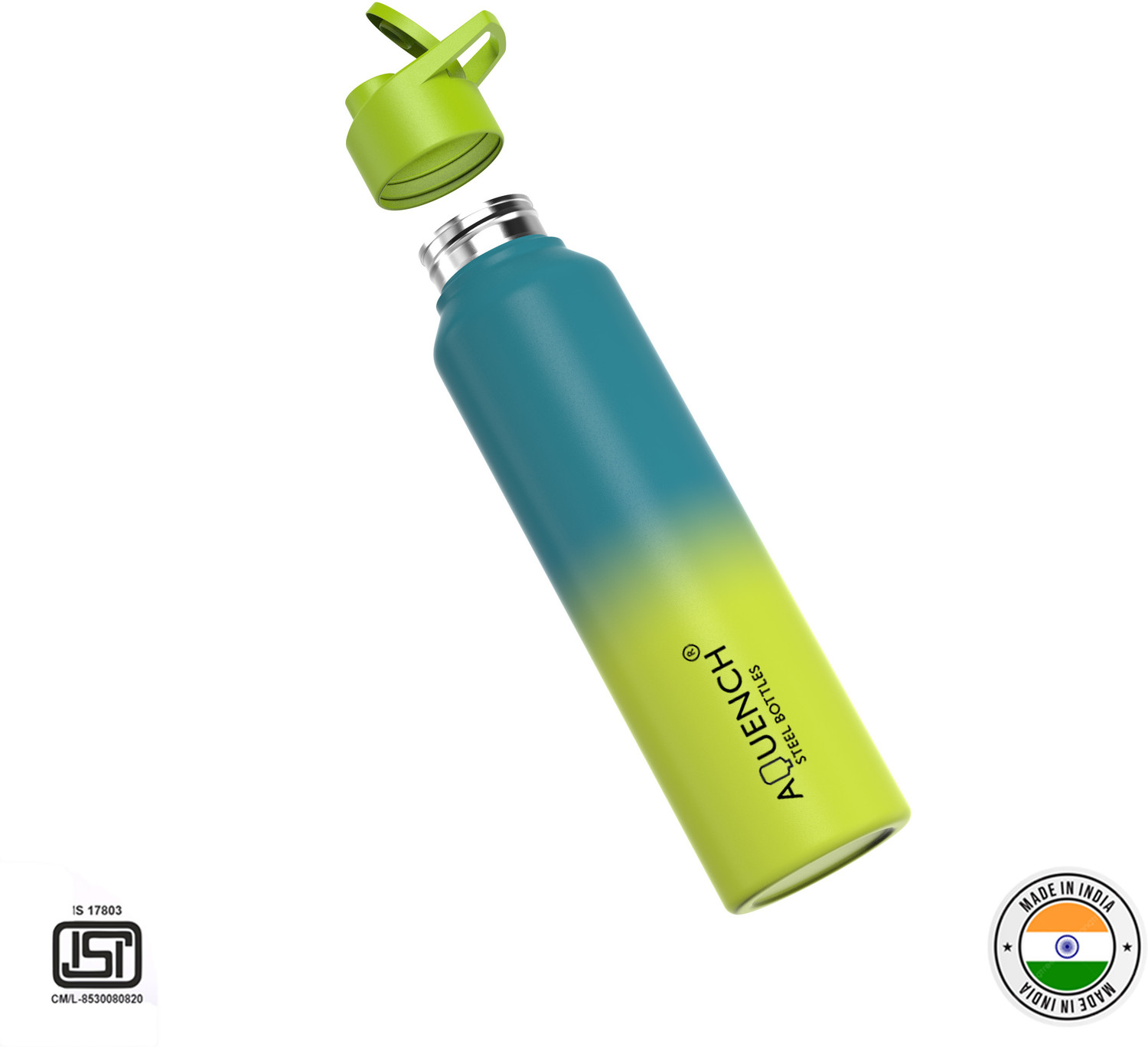 Image of AQUENCH Lean 1 Litre Dual Color Stainless Steel Water Bottle for Travel|Sports|Gym|Yoga 1000 ml Steel Bottle