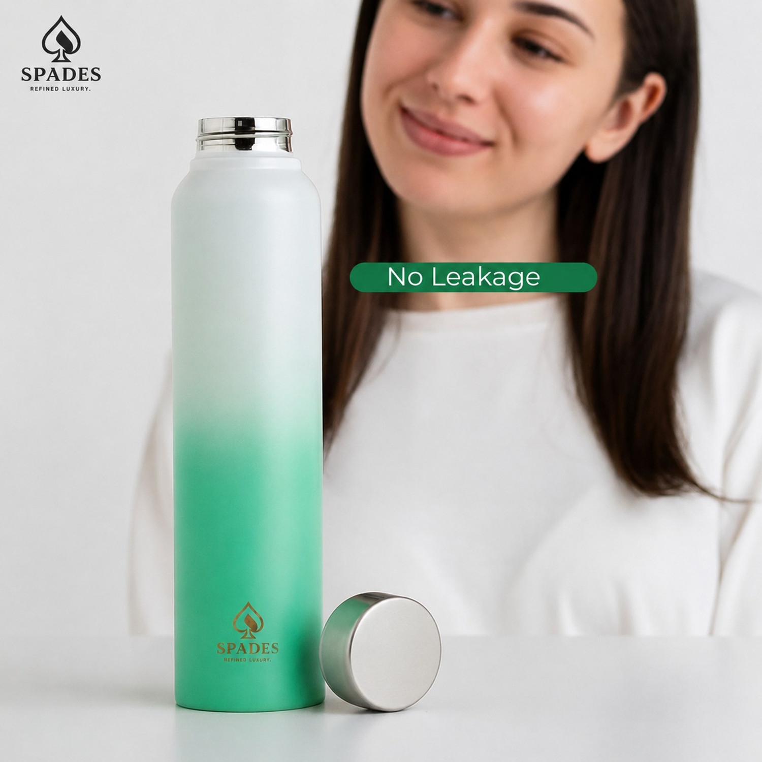 Image of SPADES Stainless Steel Water Bottle | Leakproof BPA-Free 1000 ml Stainless Steel Bottle