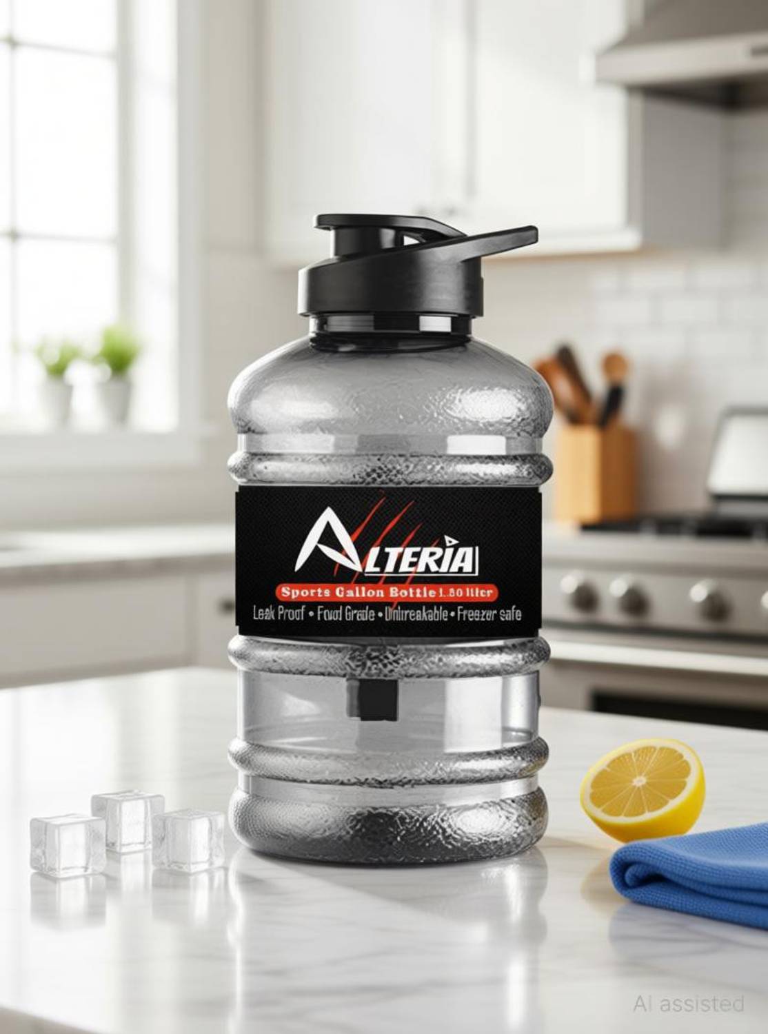 ALTERIA SPORTS GALLON BOTTLE 1.5 L WITH MIXER BALL AND STRAINER 1500 ml Plastic Bottle