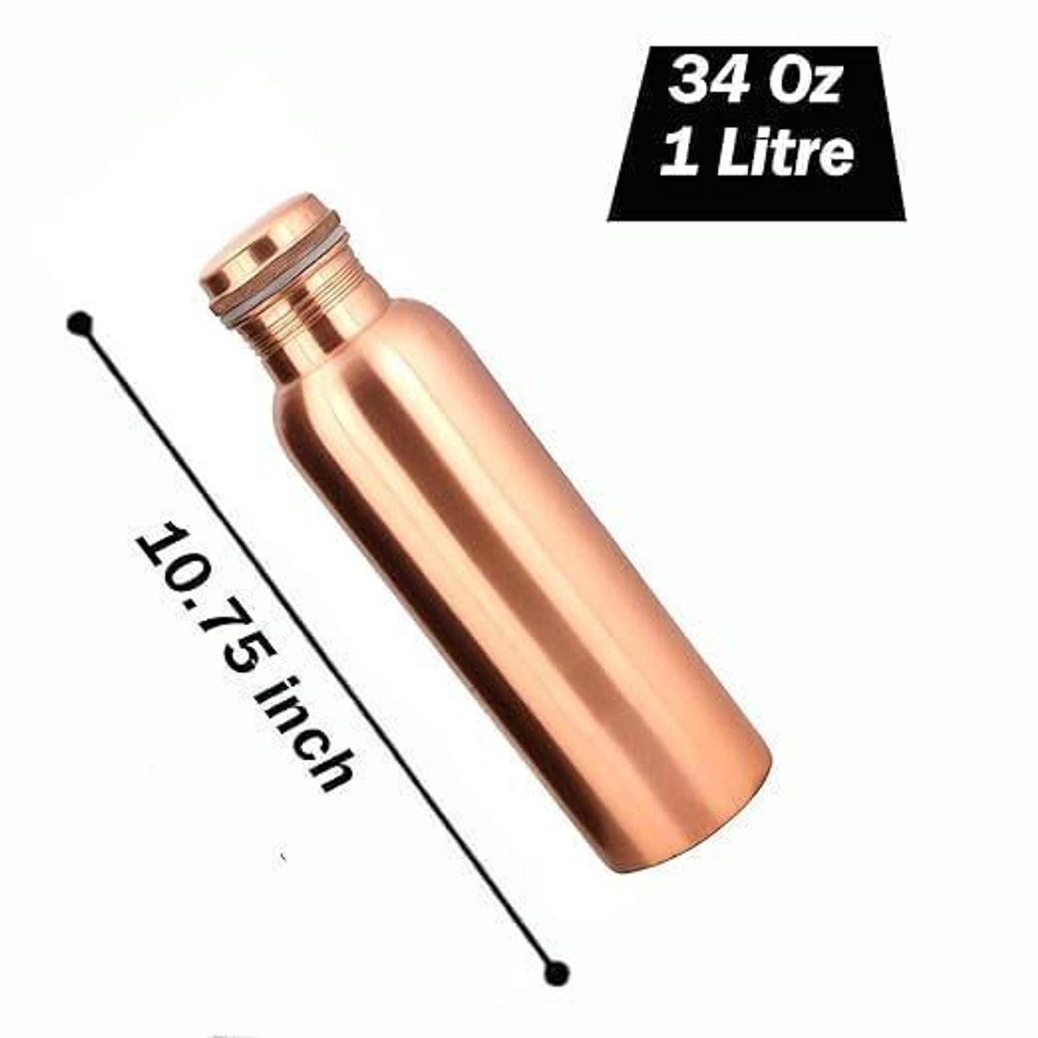 Image of KESHAV BANJARA ENTERPRISES Copper Bottle | Ideal Gift for Health Conscious People 1000 ml Copper Bottle