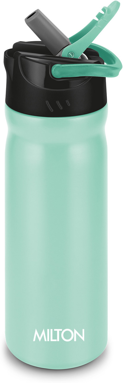 Image of MILTON Max 600 Stainless Steel Water Bottle with Sipper Lid, 500 ml, Aqua Green 500 ml Stainless Steel Bottle