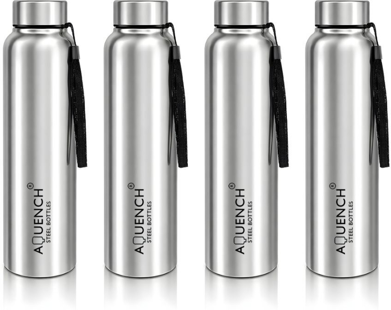 Image of AQUENCH Lean Stainless Steel 1L Water Bottle Combo for Fridge, Office, Gym & Home Use 1000 ml Stainless Steel Bottle