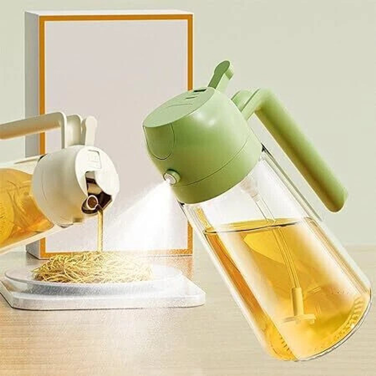 Image of Twinflo Oil Dispenser & Mist Spray Bottle, Cooking Oil Container, Kitchen Oil Bottle 500 ml Glass Spray Bottle