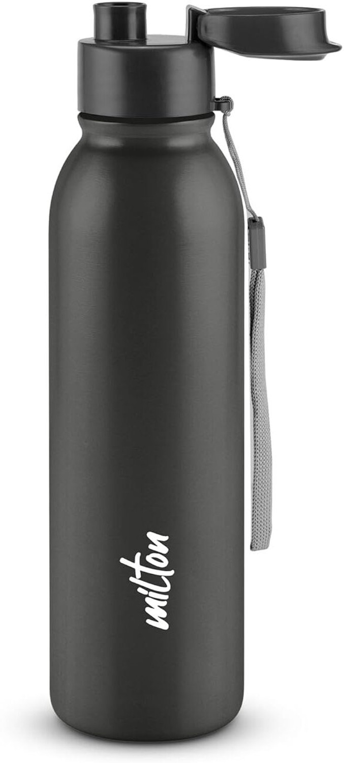 Image of MILTON Caper 1000 Stainless Steel Water Bottle, Sipper Bottle Black Water Bottles 870 ml Stainless Steel Bottle
