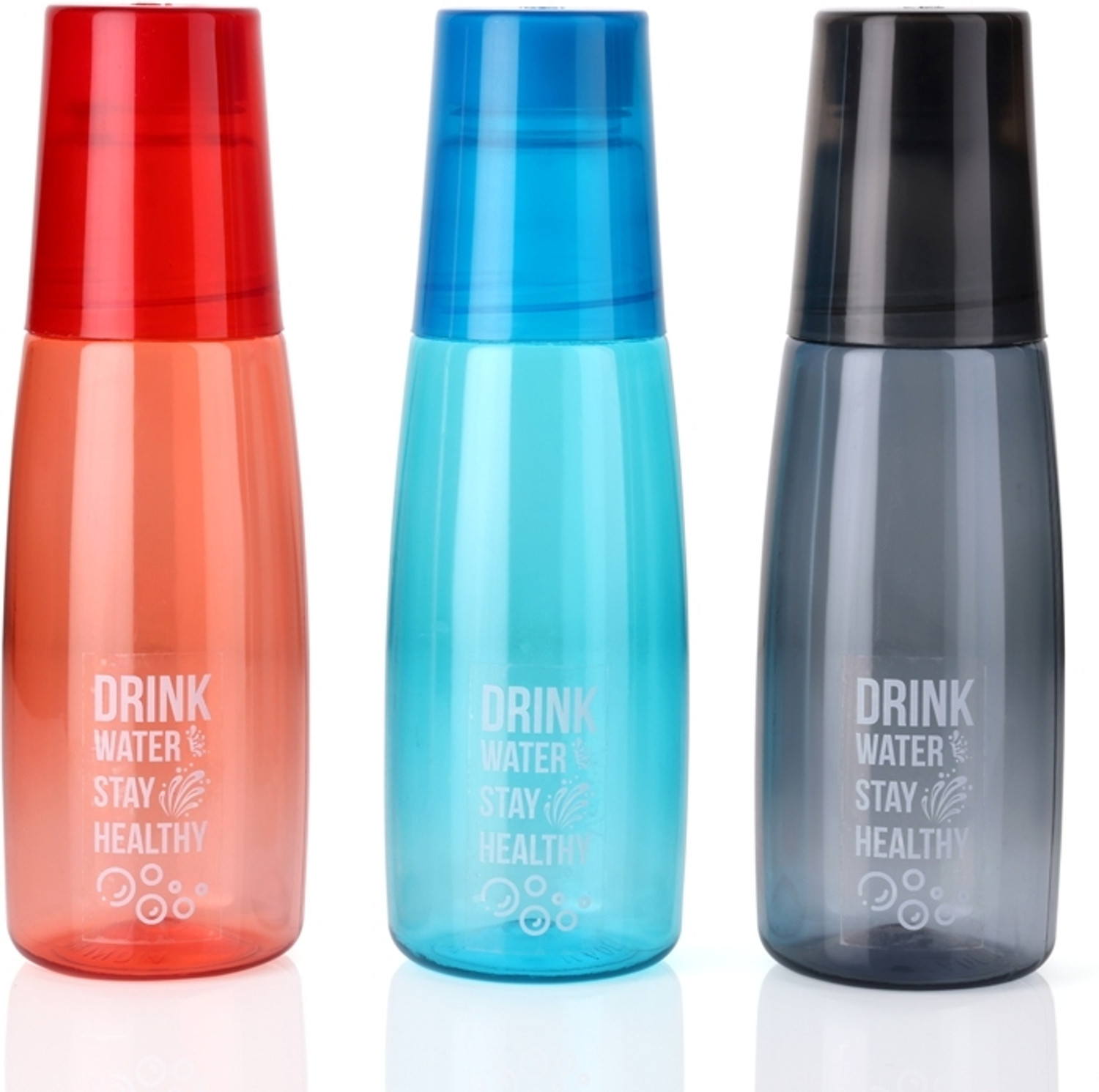 Image of BLACKMOON Plastic Fridge Water Bottle with Glass 1 Liter BPA-Free Pack of 6 1000 ml Plastic Bottle