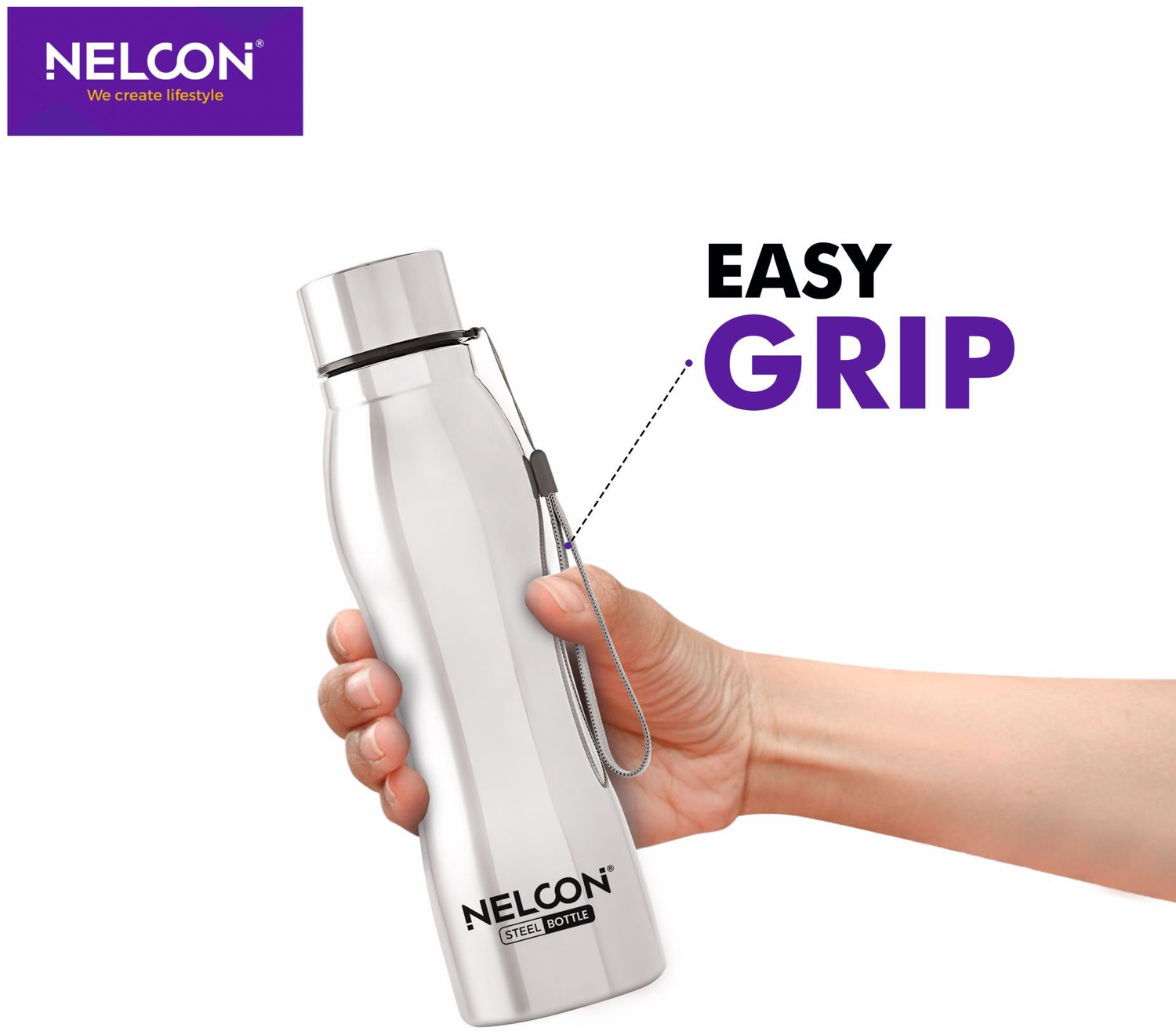 Image of Nelcon Stainless Steel Water Bottle 1000ML For Regular Basis Leak Proof Office Bottle 1000 ml Stainless Steel Bottle