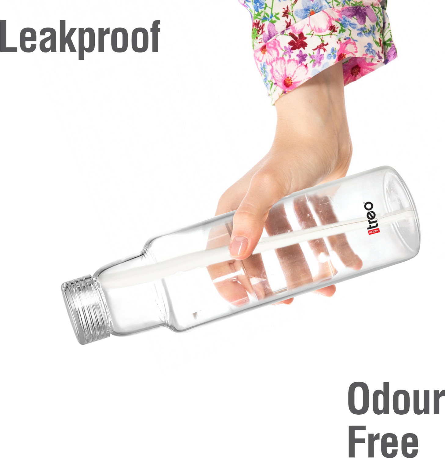 Image of TREO Borosilicate Clarisma 1000ml Glass Fridge Water Bottle, for Hot & Cold Beverages 1000 ml Borosilicate Glass Bottle