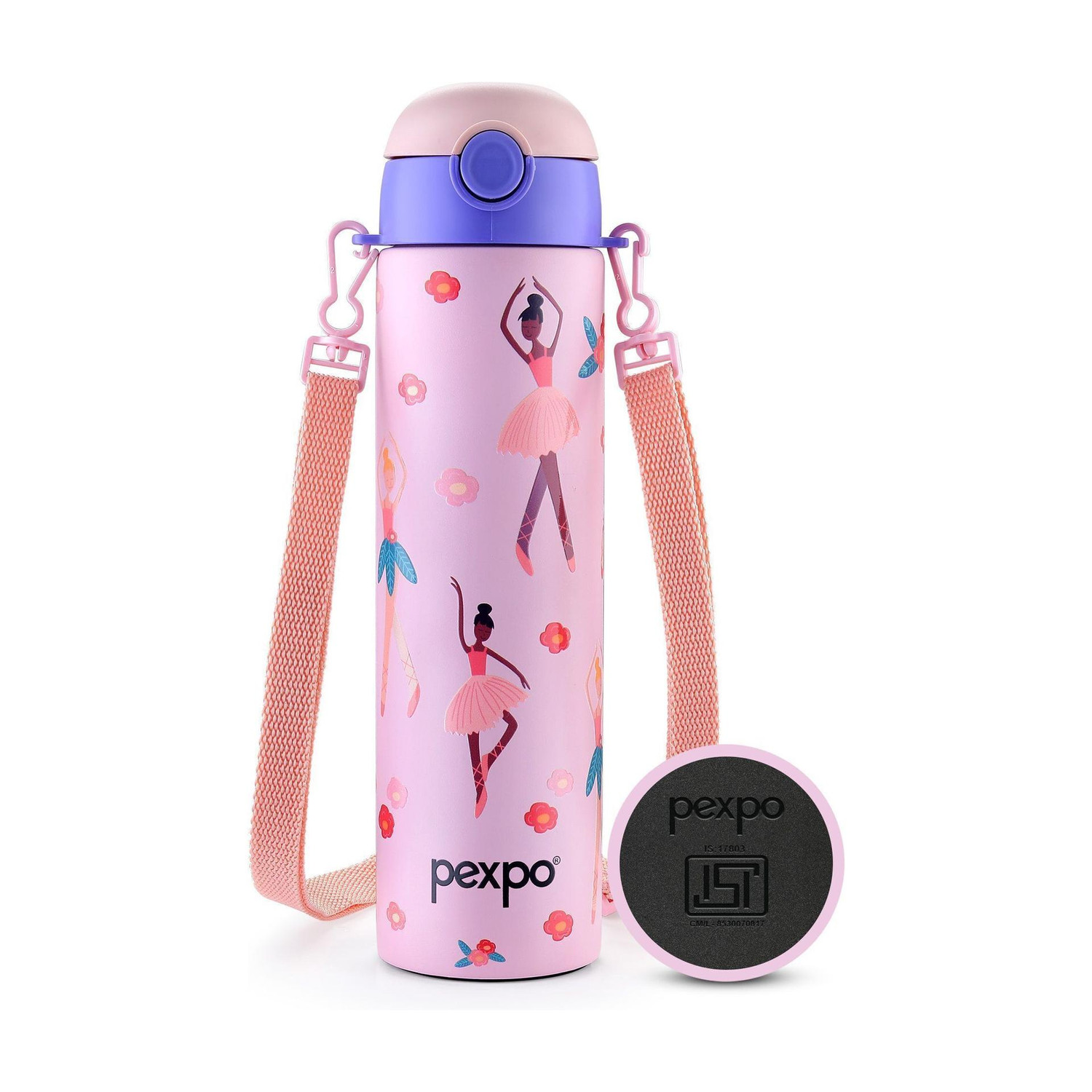 Image of Go24 Sporty ISI Certified UV Printed Kids Water Sipper - For School, Home, Picnic 700 ml Water Bottle (Set of 1, Pink)