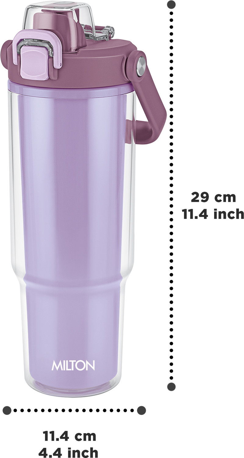 Image of MILTON Impulse 1000 2-in-1 Sip or Gulp Lid Plastic Tumbler 1 L Water Bottle, Purple 1000 ml Plastic Bottle