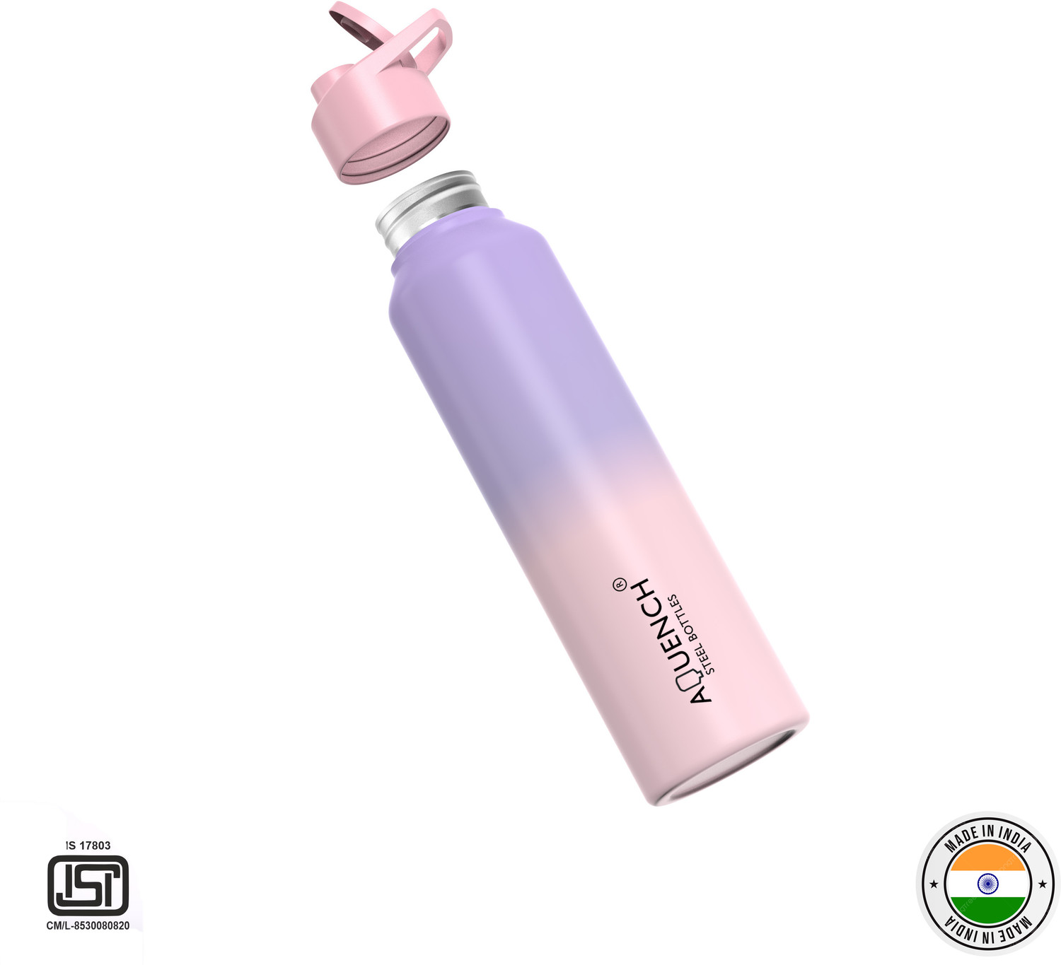 Image of AQUENCH Lean 1 Litre Dual Color Stainless Steel Water Bottle for Travel|Sports|Gym|Yoga 1000 ml Steel Bottle