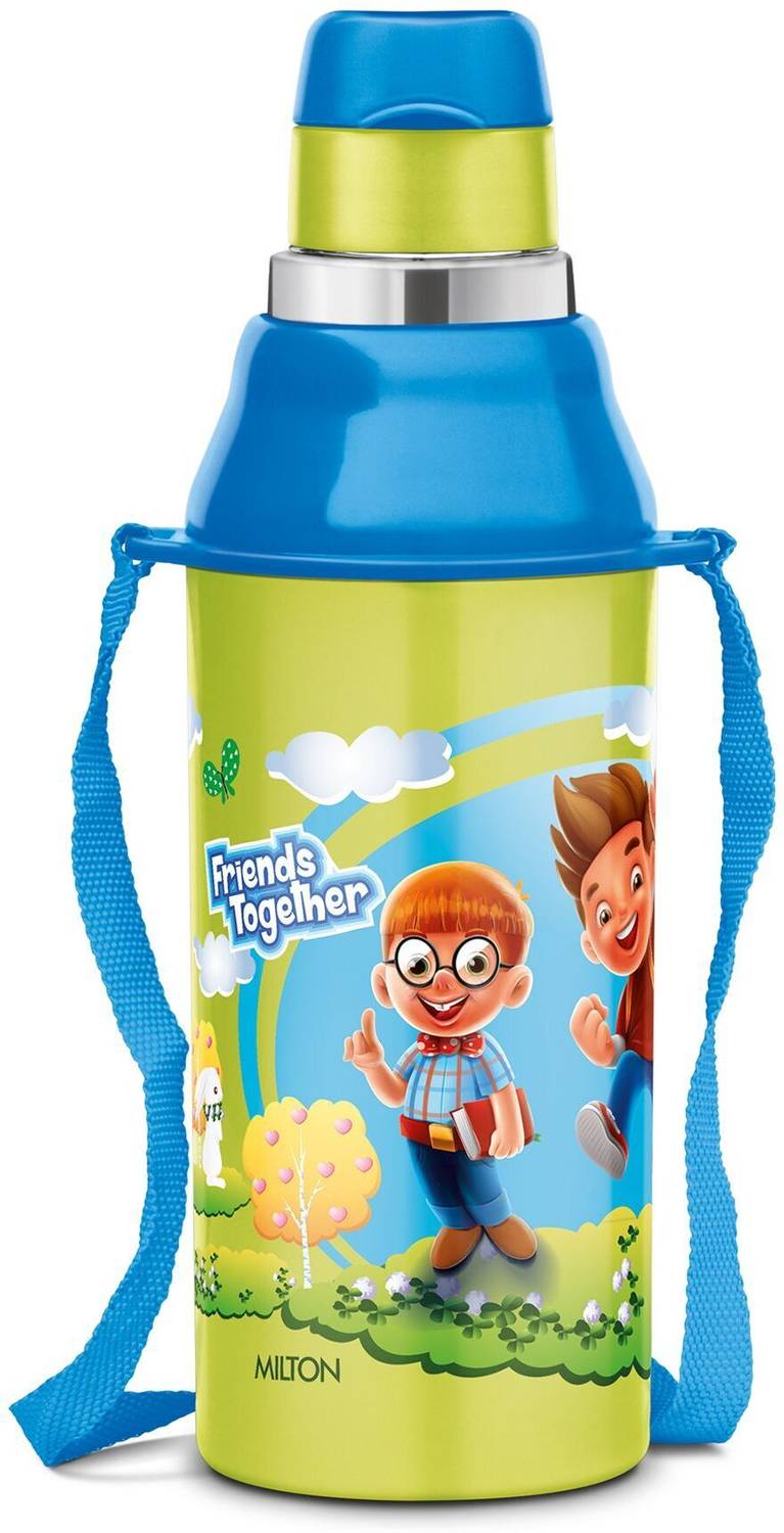 MILTON Kool Steelight 400 Insulated School Kids Bottle with Inner Steel, Green 380 ml Steel Flask