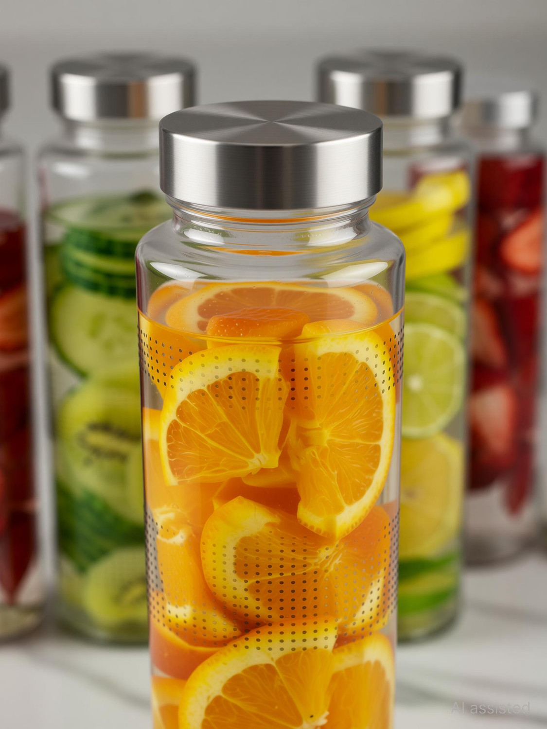 Image of STARKENDY Air Tight Glass Water Bottle juice Drinking Fridge Bottles Steel Lid 750 ml Glass Bottle