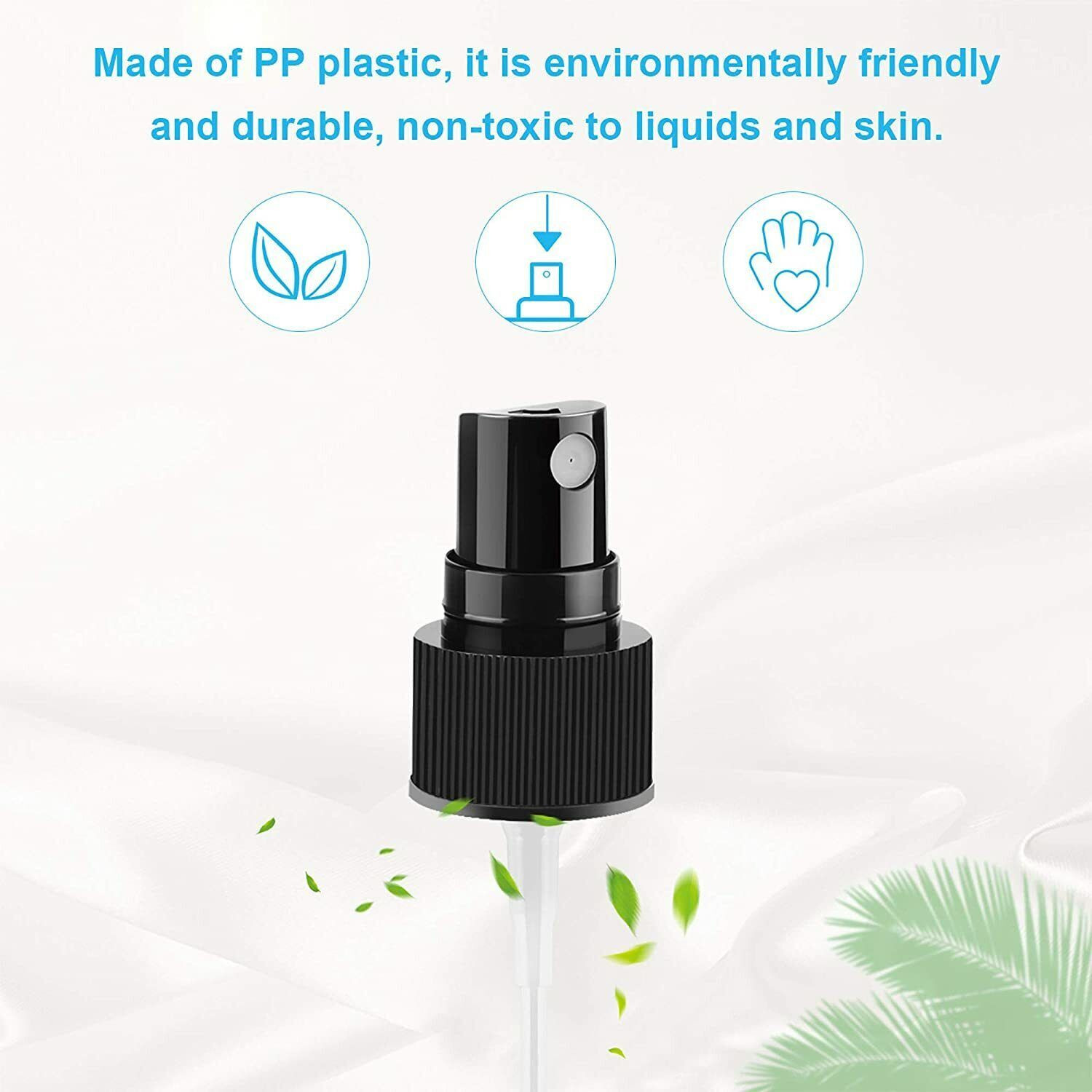 Image of mastBus Black Empty Spray Bottle 3 Pcs 50ml Refillable Pump for Sanitizer, Water 50 ml PET, Plastic Bottle