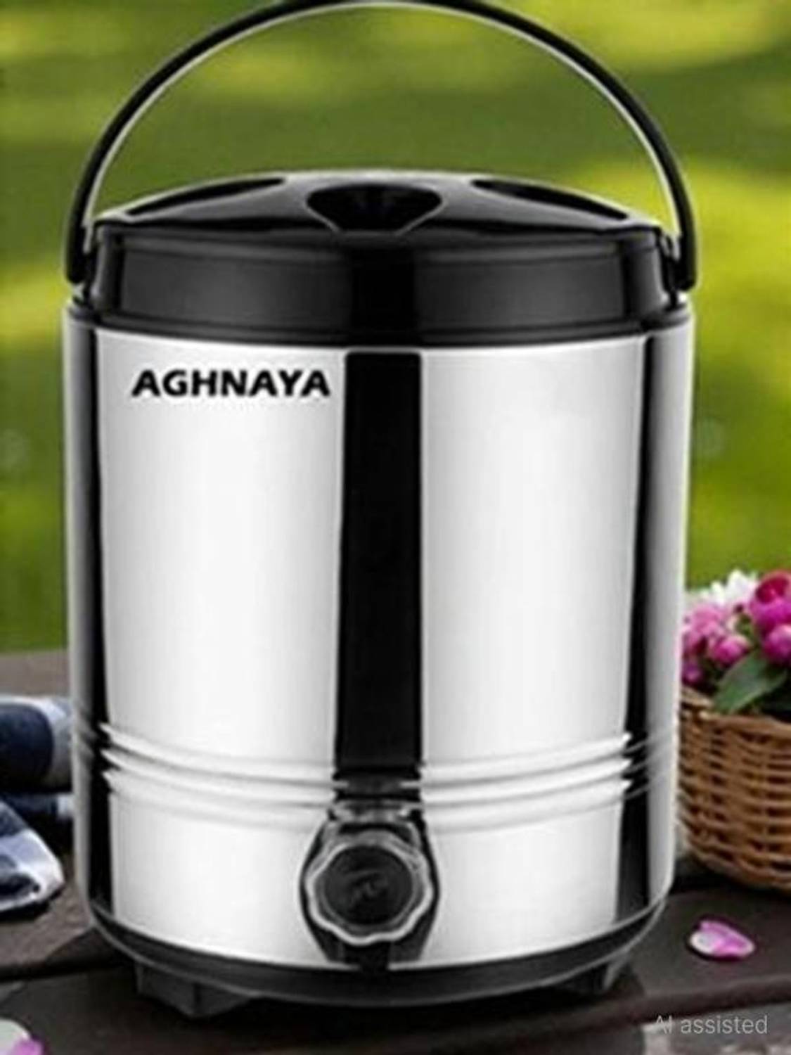 AGHNAYA Thermosteel HOT & Cold Water Jug with Airtight & Spill-Proof Lid 5 litre 5000 ml Steel Flask