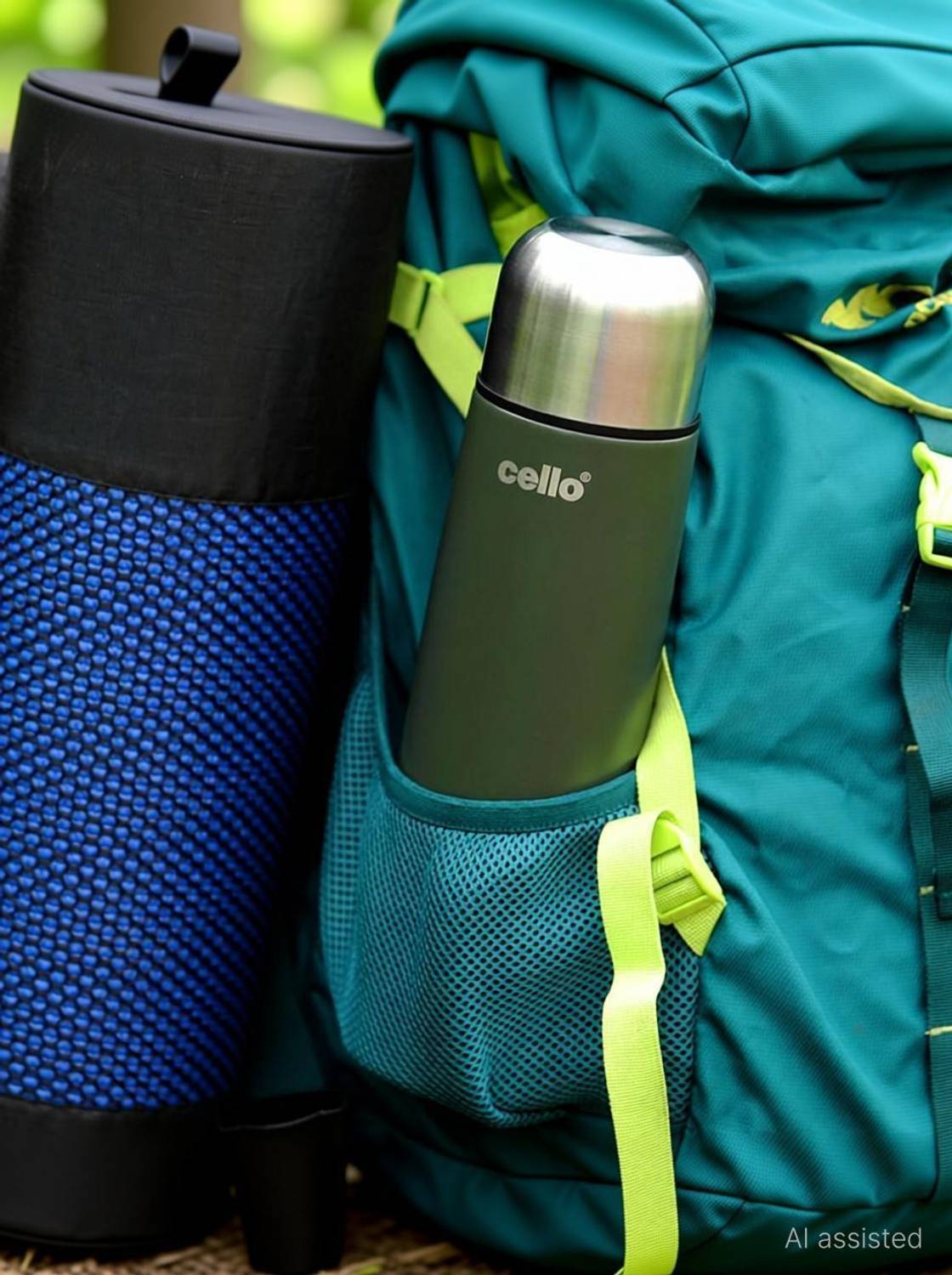 cello Duro Tuff Flip with Jacket DTP Coating Double Walled Insulated 950 ml Steel Flask