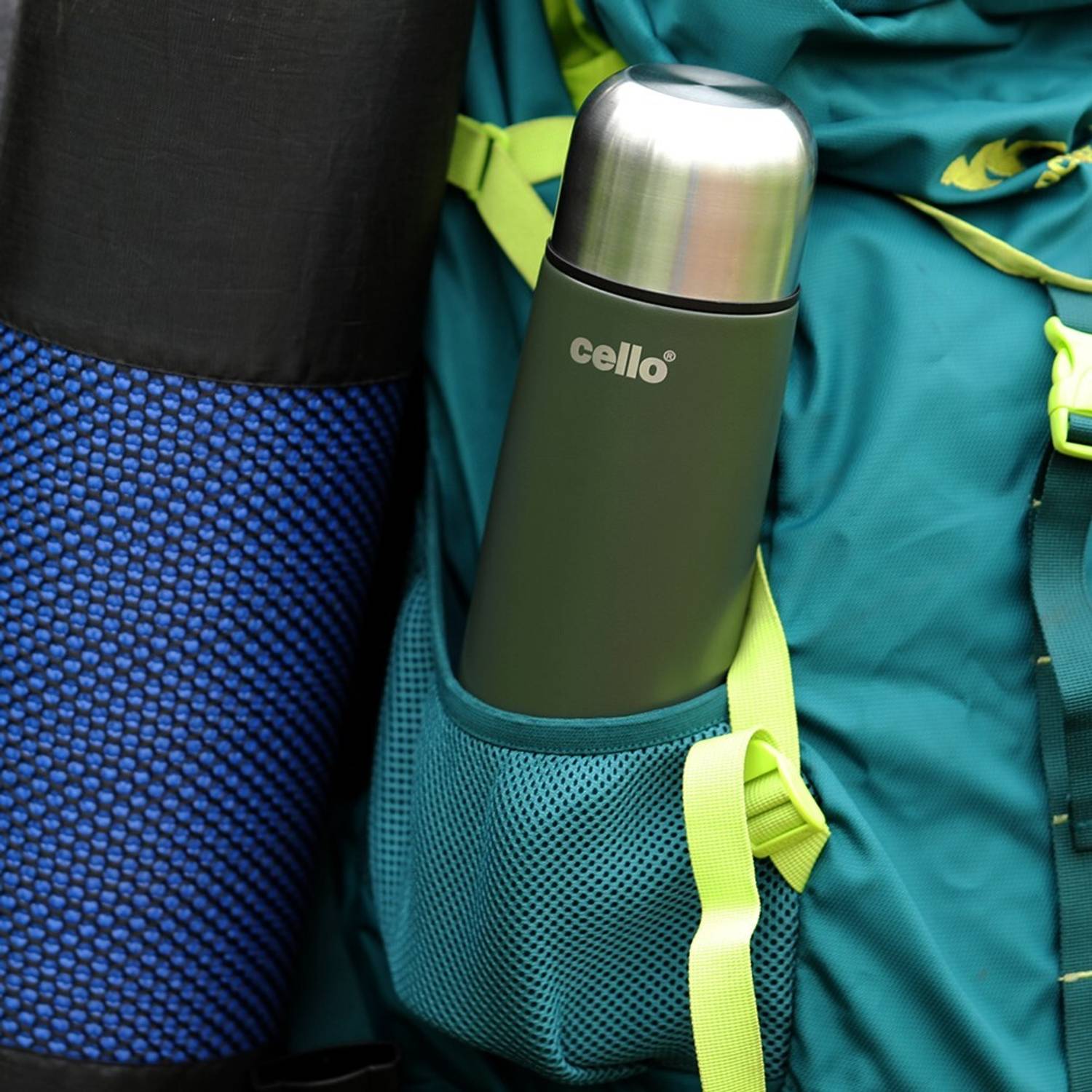 cello Duro Tuff Steel Flip with Jacket DTP Coating Hot/Cold(QualityTop1) 500 ml Steel Flask