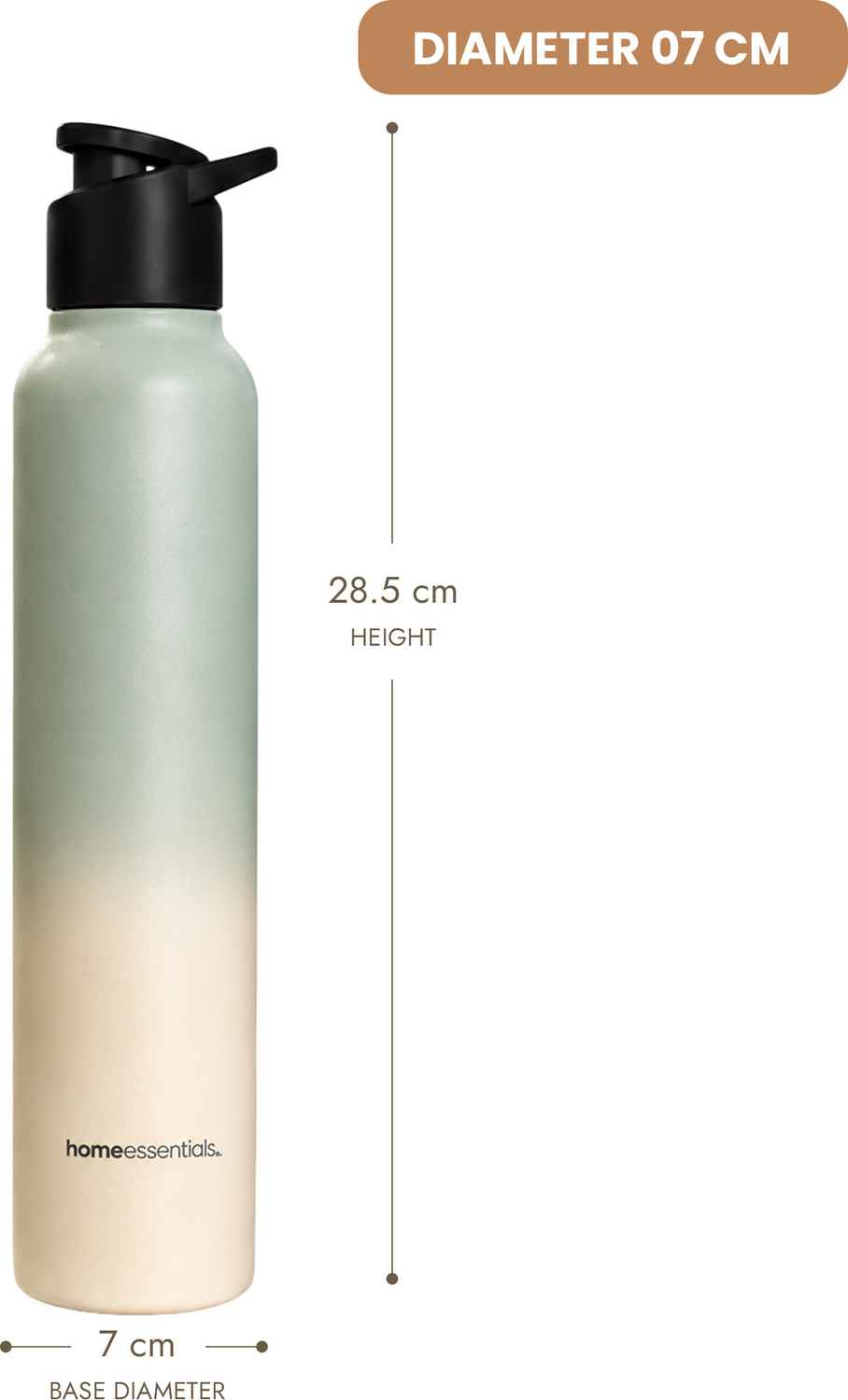 Image of HomeEssentials 1000ml Single Wall Stainless Steel Water Bottle | Single Wall | Leakproof 1000 ml Stainless Steel Bottle