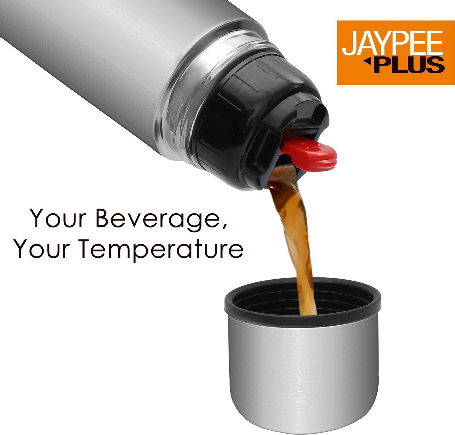 Image of Jaypee Plus Max Thermosteel Flip Lid Insulated Flask 24 Hours Hot and Cold Water Bottle 500 ml Steel Flask