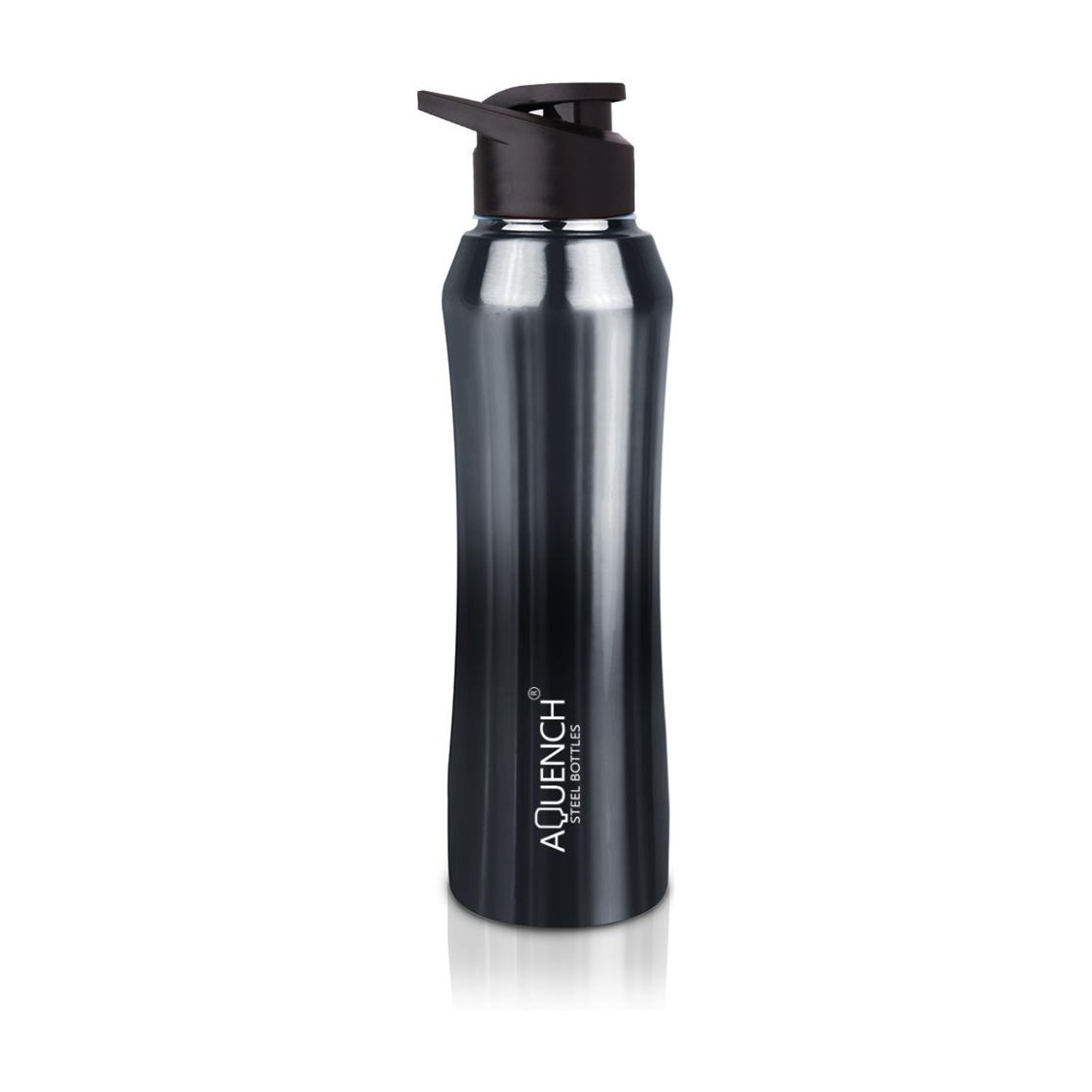 Image of AQUENCH Single Wall Stainless Steel Fridge /Gym /Home /Office Water Bottle Sipper Cap 1000 ml Steel Sipper