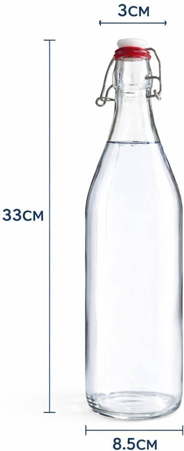 Clever Kitchen 1L Glass Bottle with Cork - Image 2