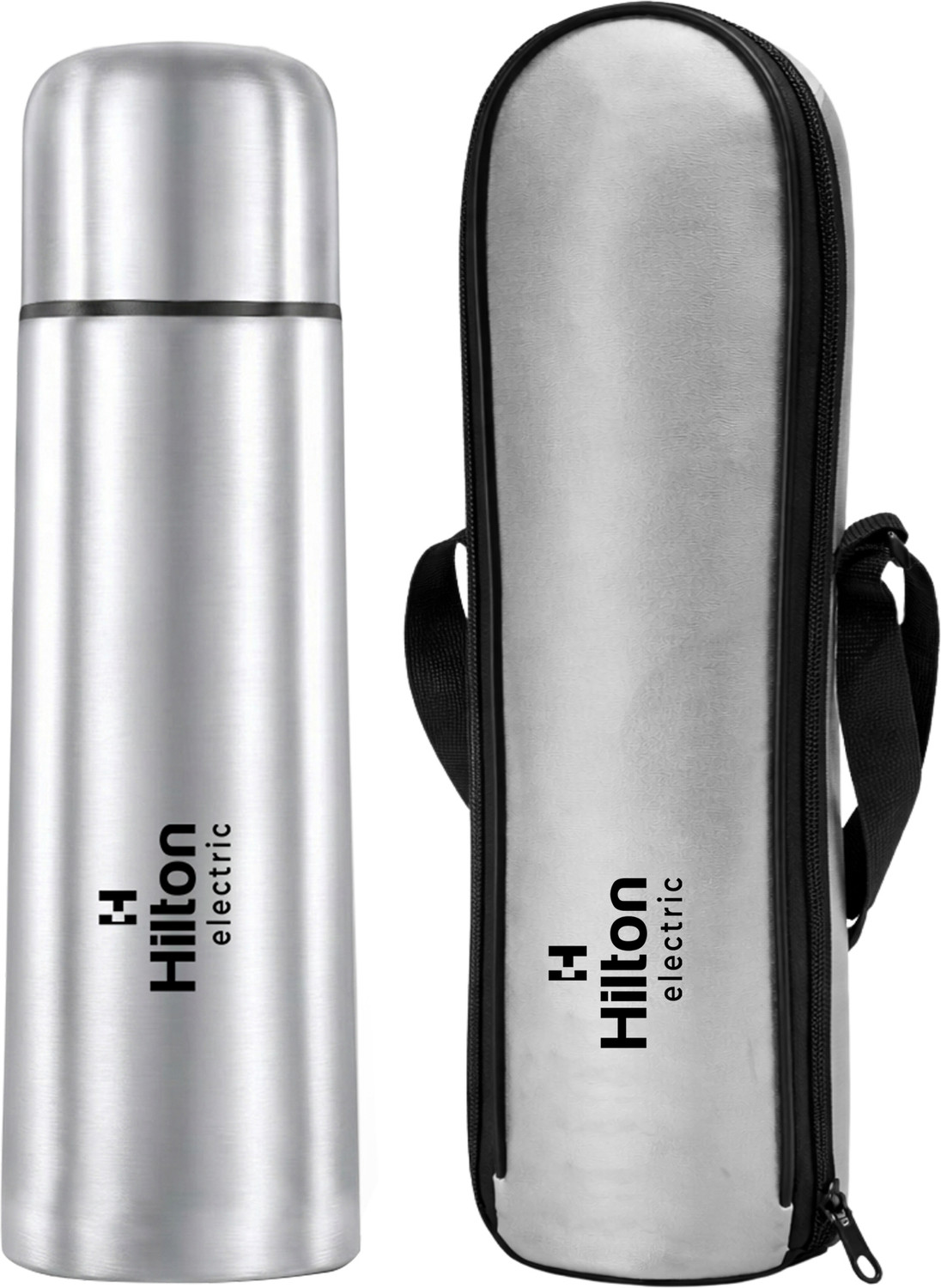 Image of HILTON Stainless Steel Vacuum Insulated Flask, 24hrs. Hot & Cold Thermos, BPA-Free 500 ml Stainless Steel Flask