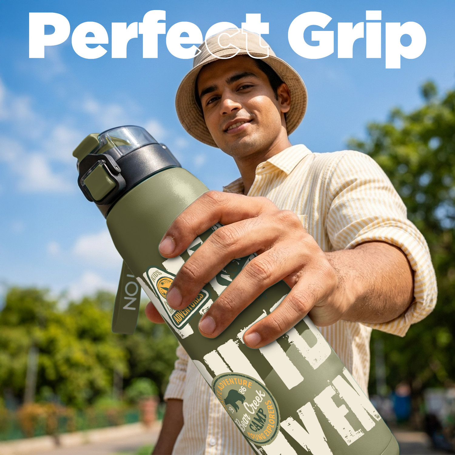 Image of MILTON Steel Edge 600 Vacuum Insulated Water Bottle 500 ml Hot & Cold Green 500 ml Stainless Steel Bottle