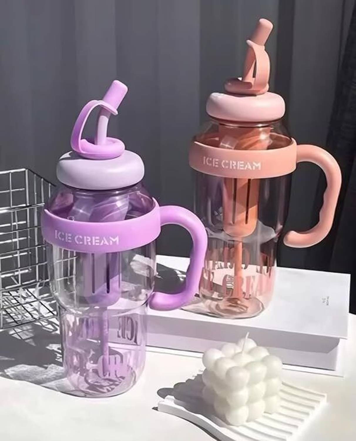 MSPATELCO Ice Cream Water Bottle 1300ml White - Image 2