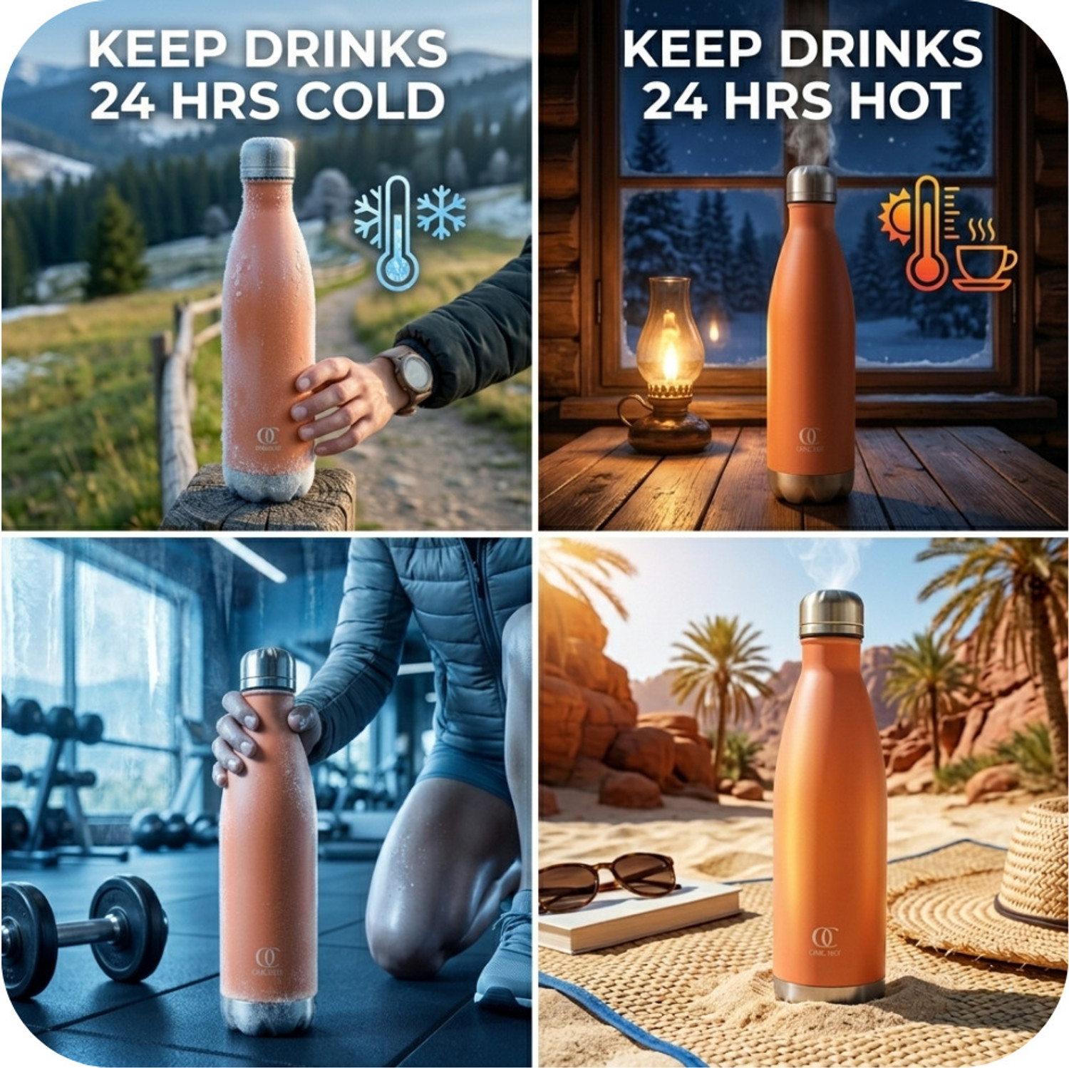 Image of Omichef Thermo Sleek | Vacuum Insulated Thermosteel Water Bottle | Hot & Cold 24 Hours 750 ml Steel Bottle