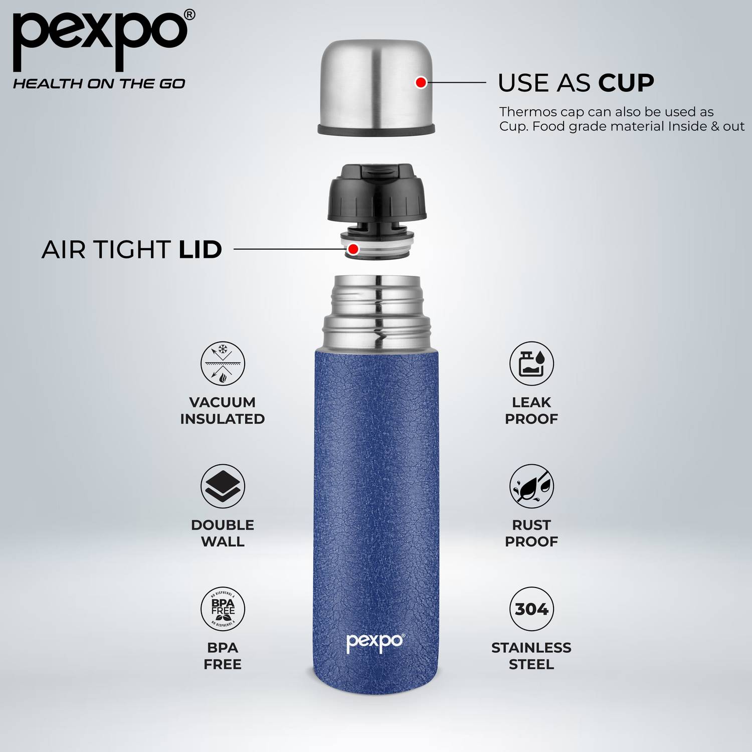 pexpo Thermosteel 1000 ml Flask - Image 5