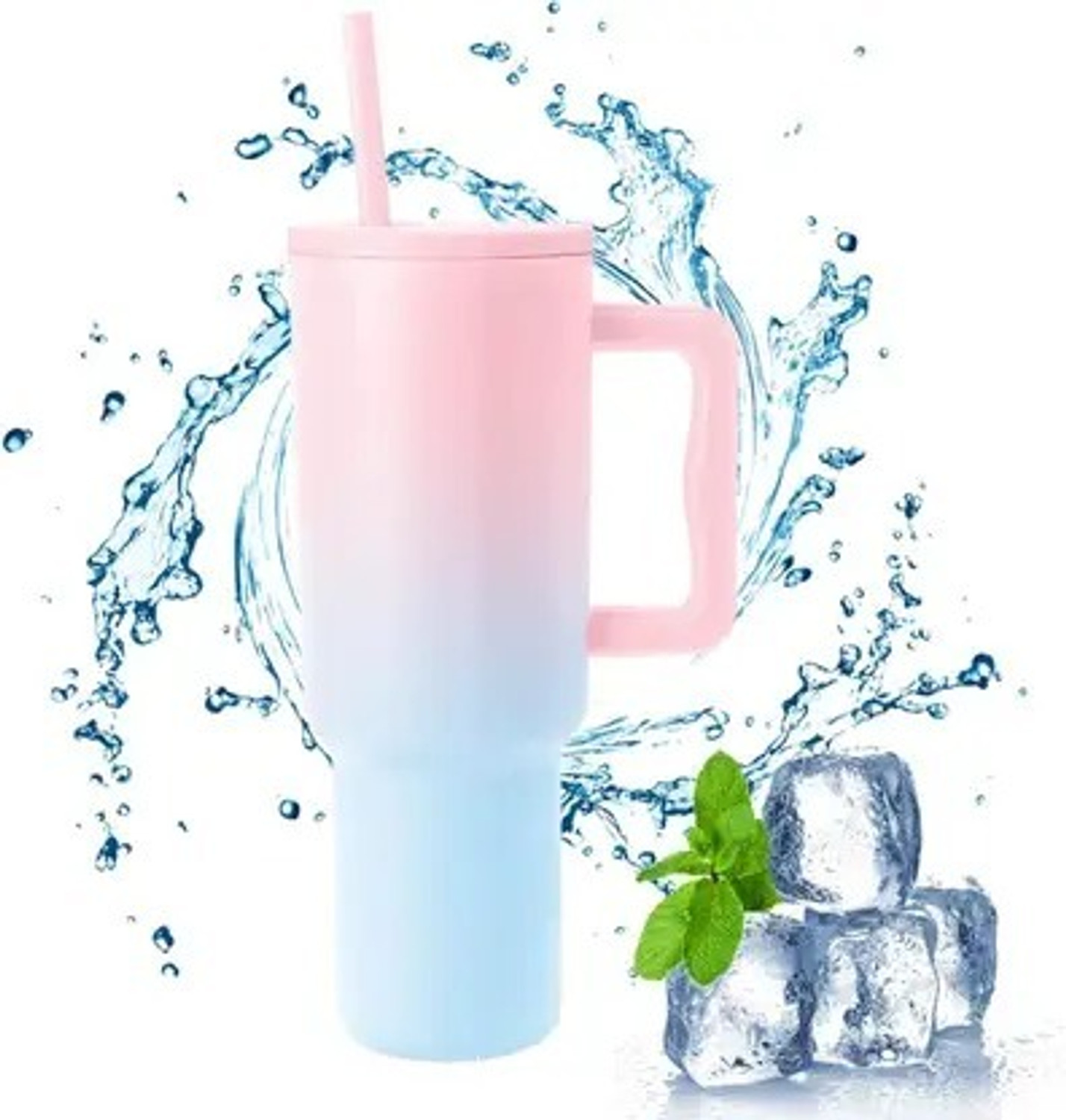 Image of Ganesh store Coffee Tumbler with Lid and Straw 1200ml Stainless Steel Vacuum Tumbler Stainless Steel Tumbler