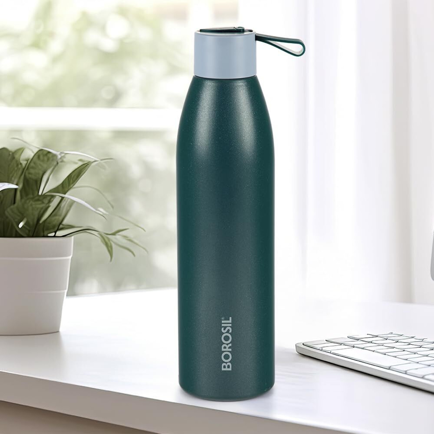 Image of BOROSIL DUOMATE BLACK 750 ml 750 ml Steel Bottle