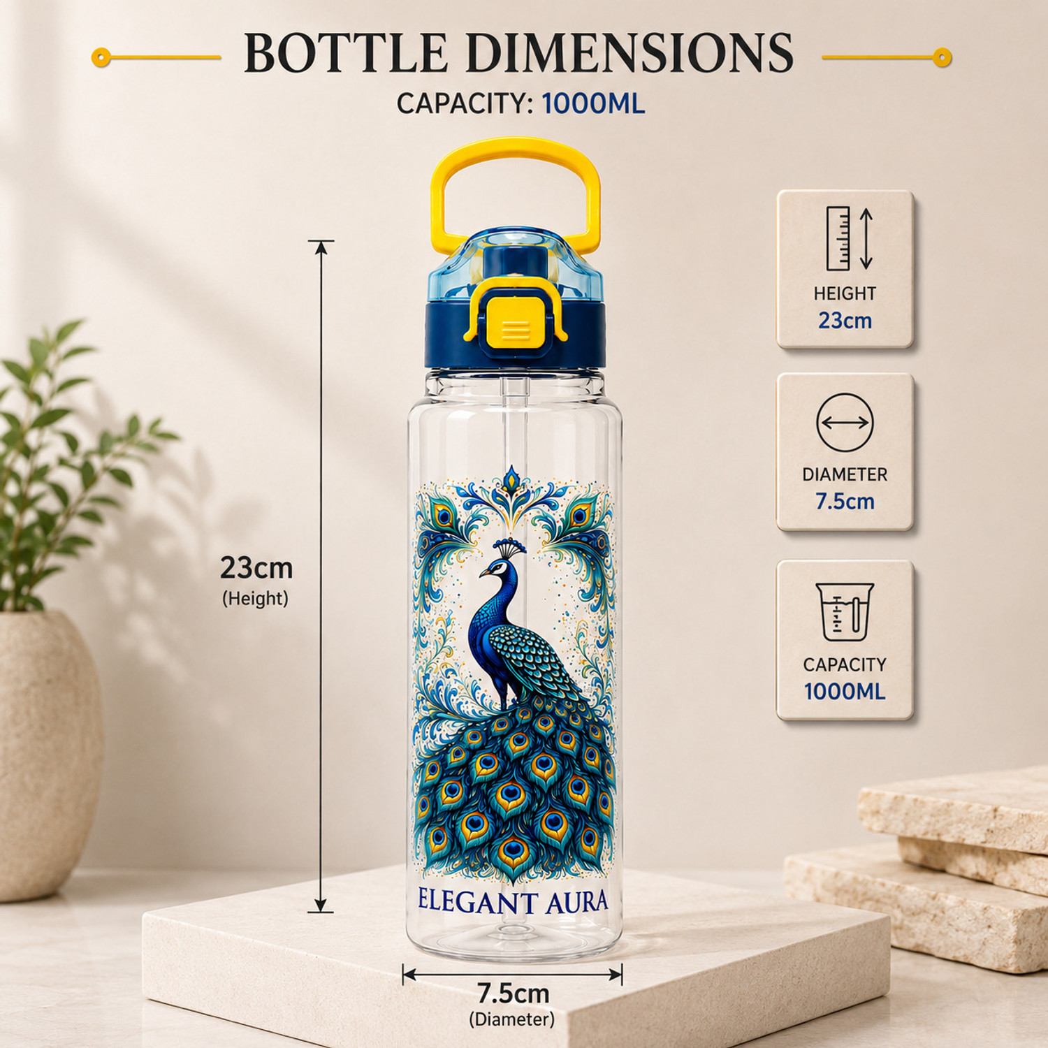 Image of KABHI ENTERPRISES Motivational Bottle 1100 ml Water Bottles