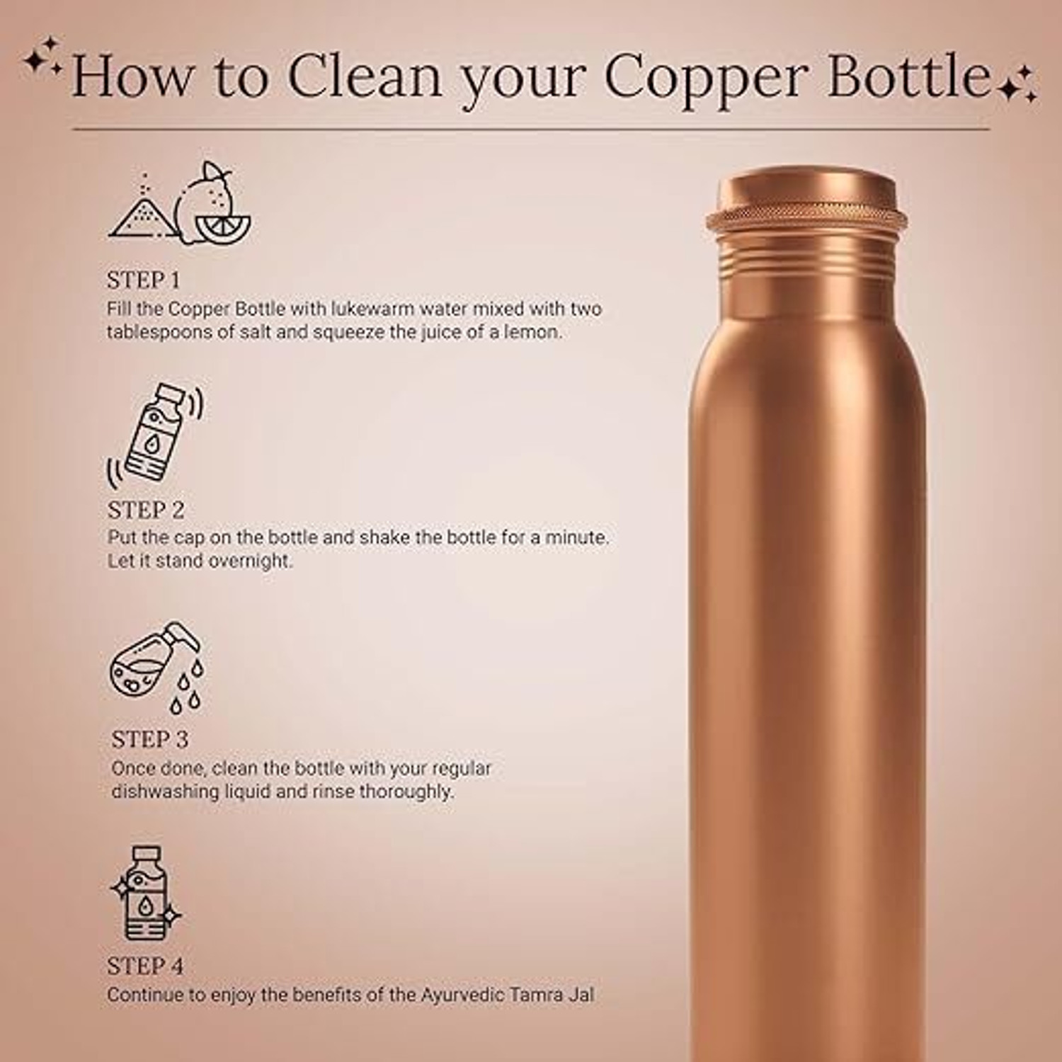 Image of KESHAV BANJARA ENTERPRISES Copper Bottle | Ideal Gift for Health Conscious People 1000 ml Copper Bottle