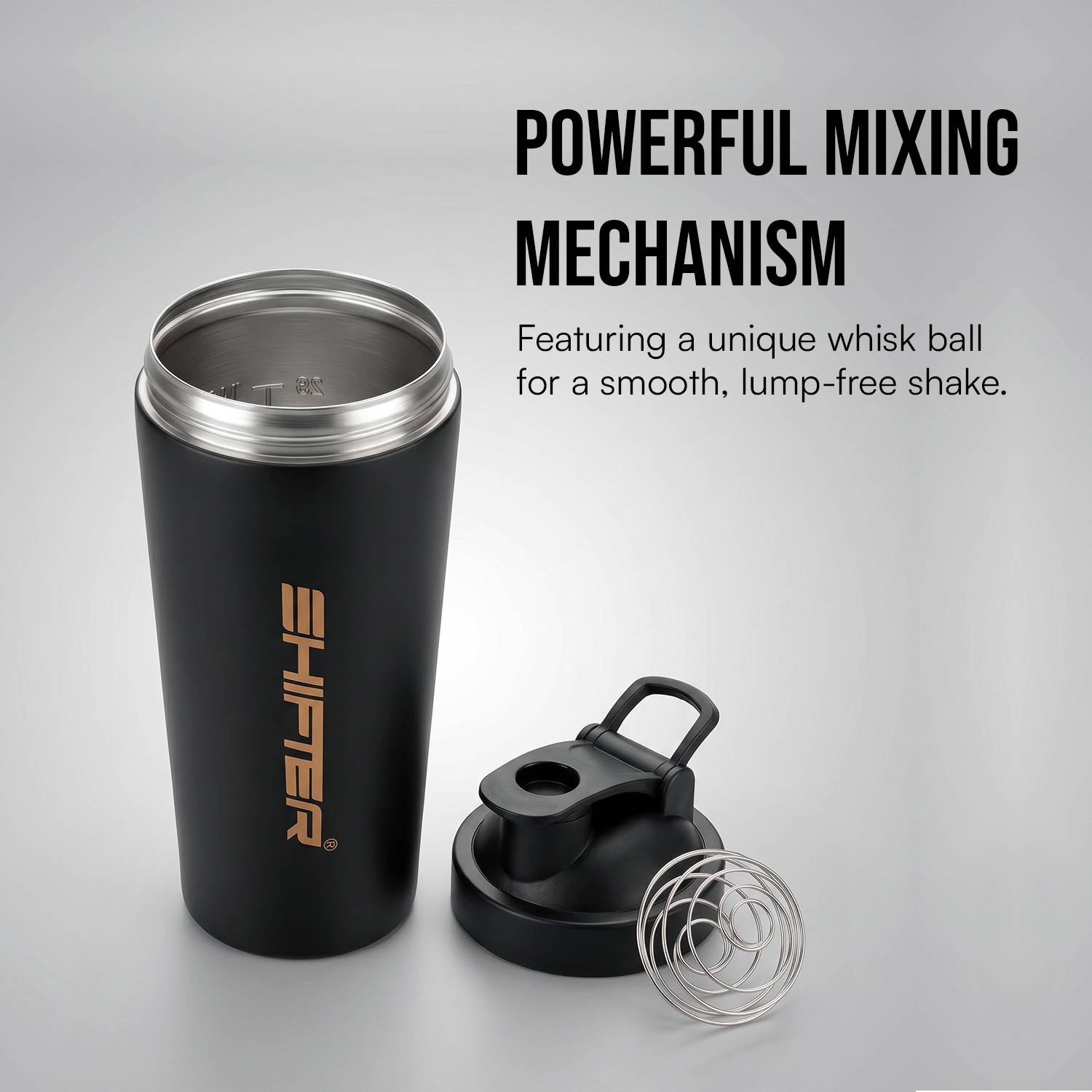 SHIFTER Wellness 700 ml Black Shaker Bottle - Image 5