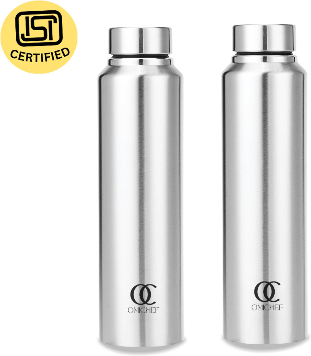 Image of Omichef Aquapro Stainless Steel Single Wall | Fridge Water Bottle, Leak Proof | BPA Free 1000 ml Steel Bottle