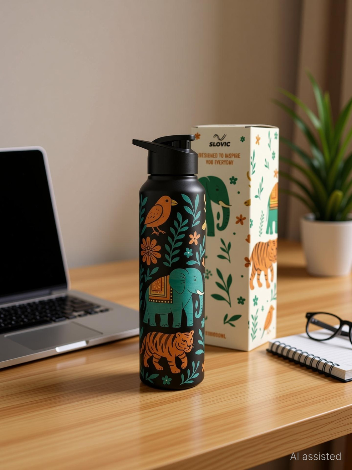 Image of SLOVIC Water Bottle | BPA Free & leak-Proof Steel Water Bottle 1000 ml Stainless Steel Bottle