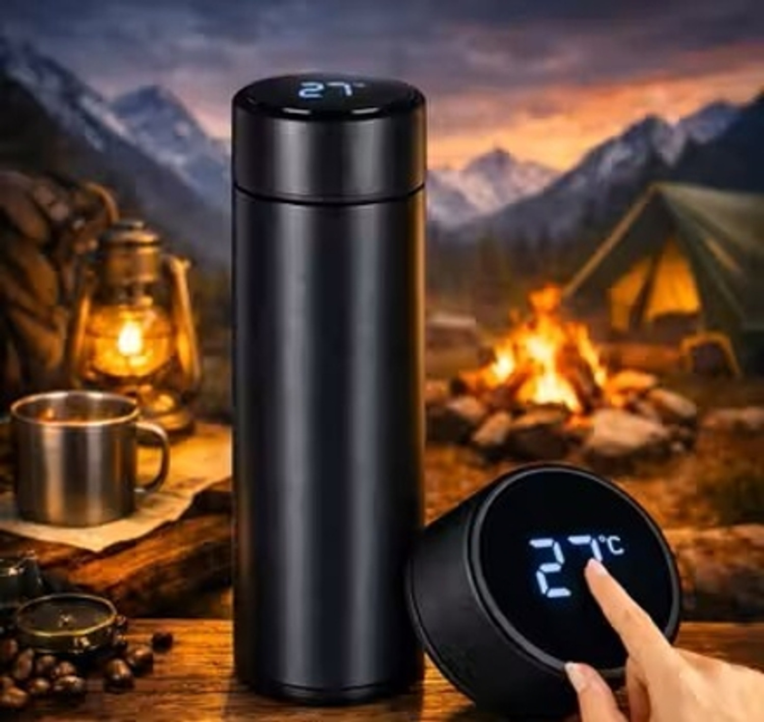 Image of Shambhu DISPLAY WATER BOTTLE WITH LED 0002 1000 ml Steel Bottle